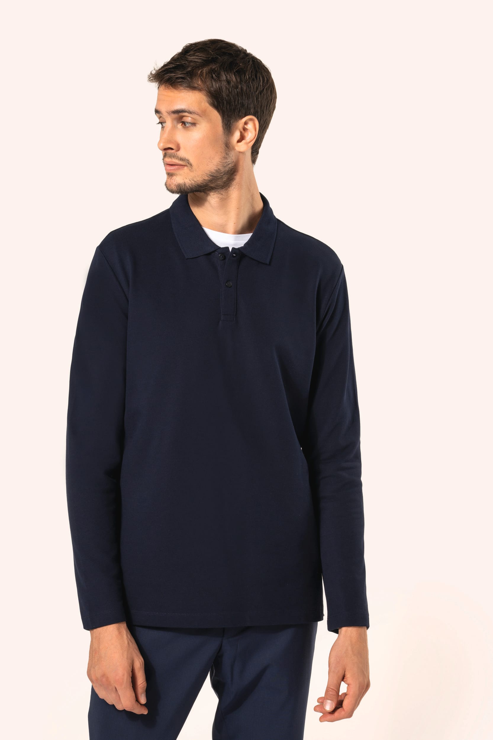 Polo Supima® manches longues homme - Image 1