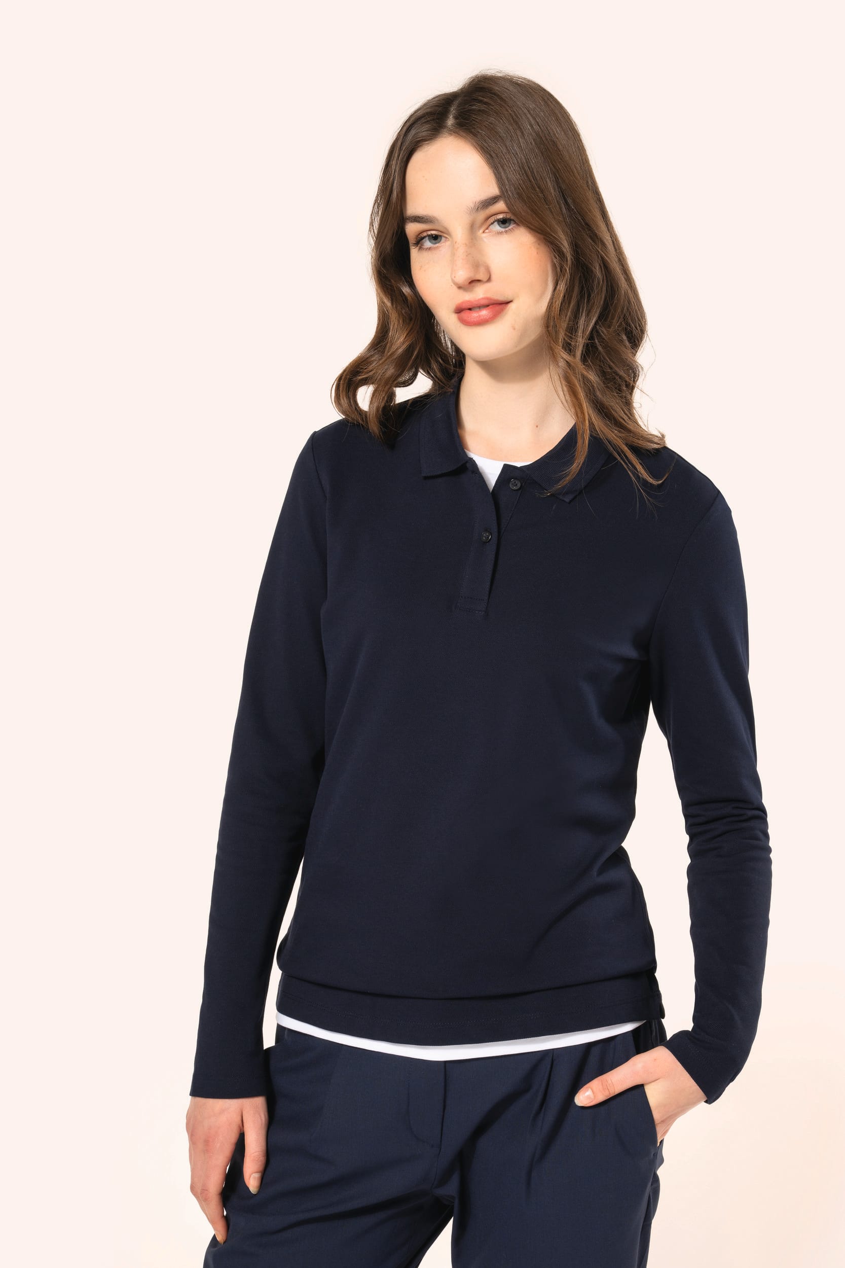 Polo Supima® manches longues femme - Image 3