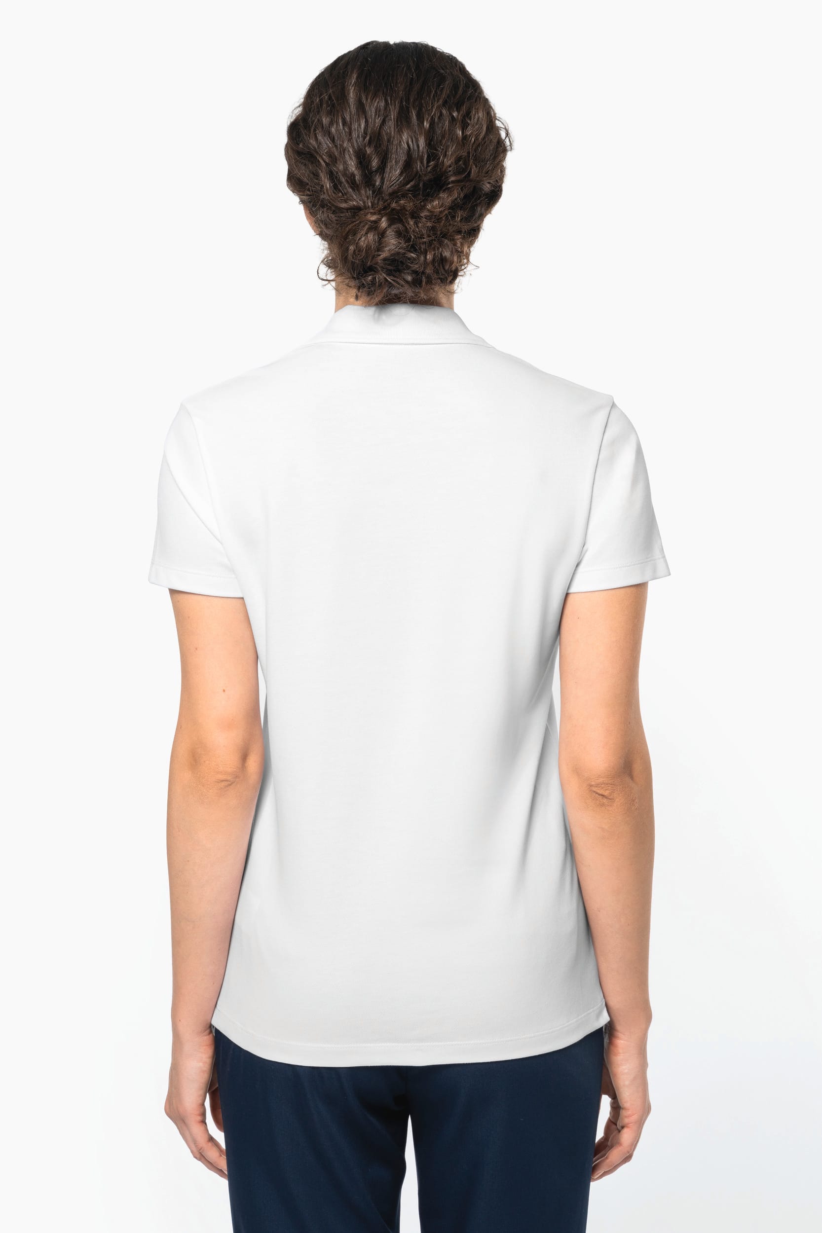 Polo con cuello de pico de algodón Supima® para mujer