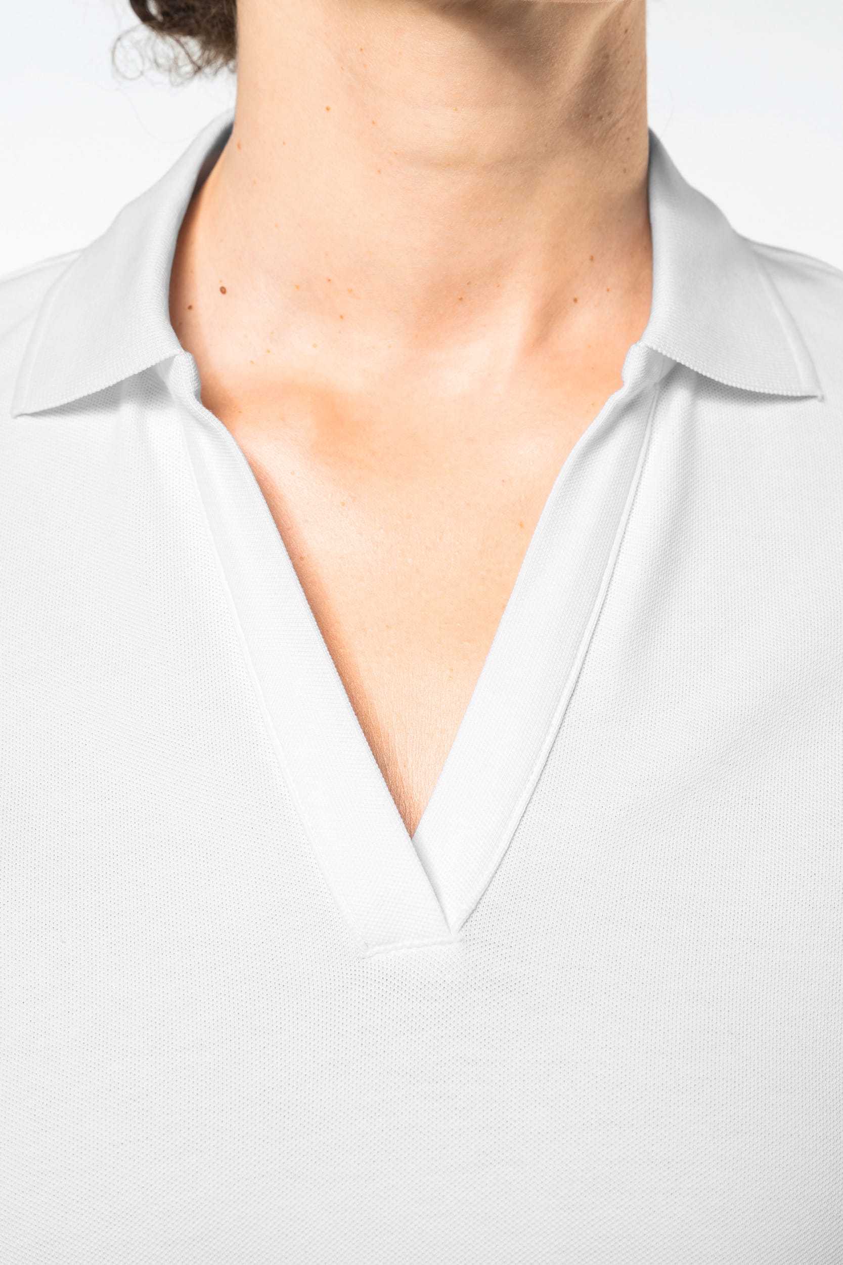 Polo con cuello de pico de algodón Supima® para mujer