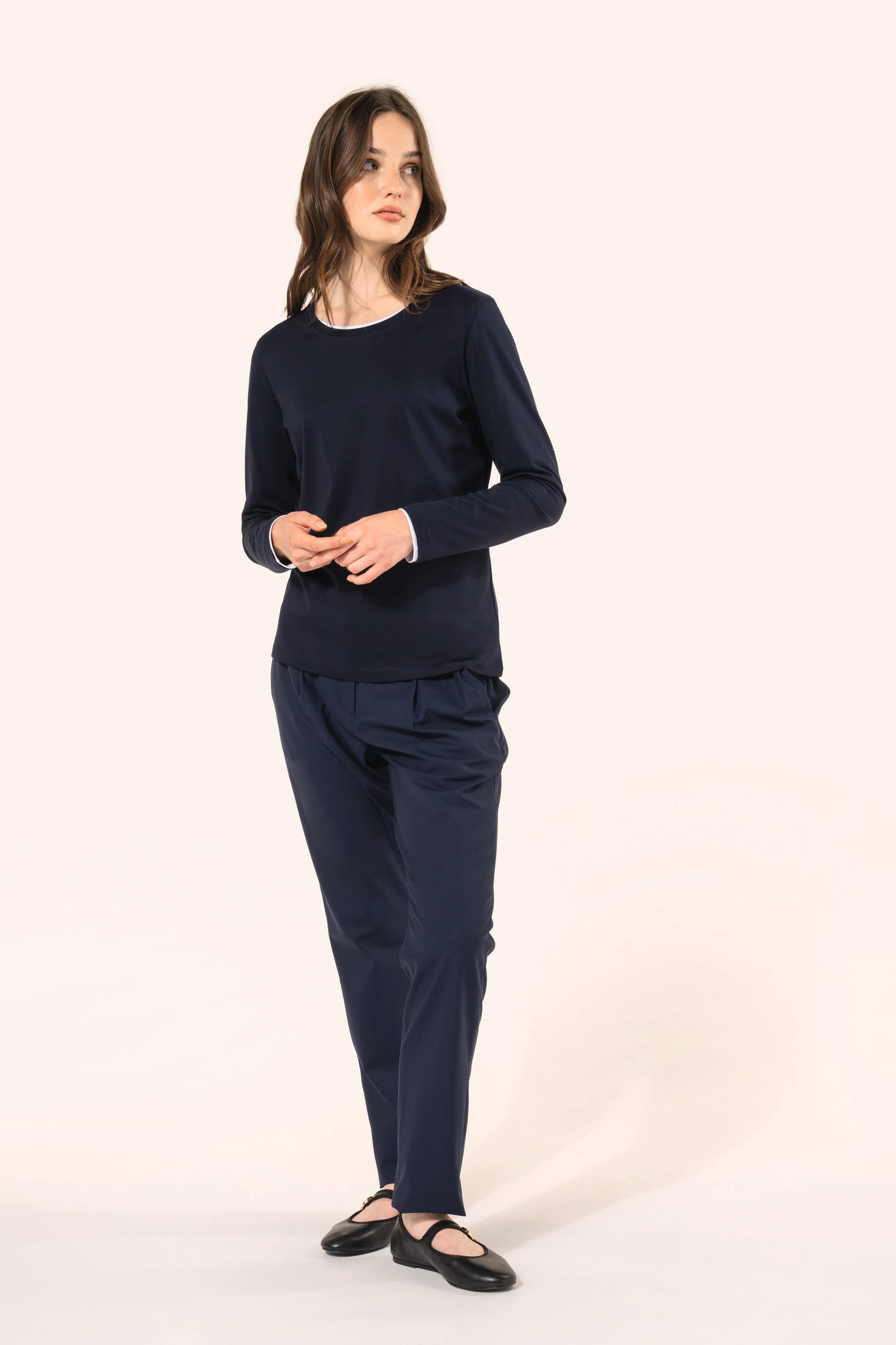 T-shirt Supima® col rond manches longues femme - Image 6