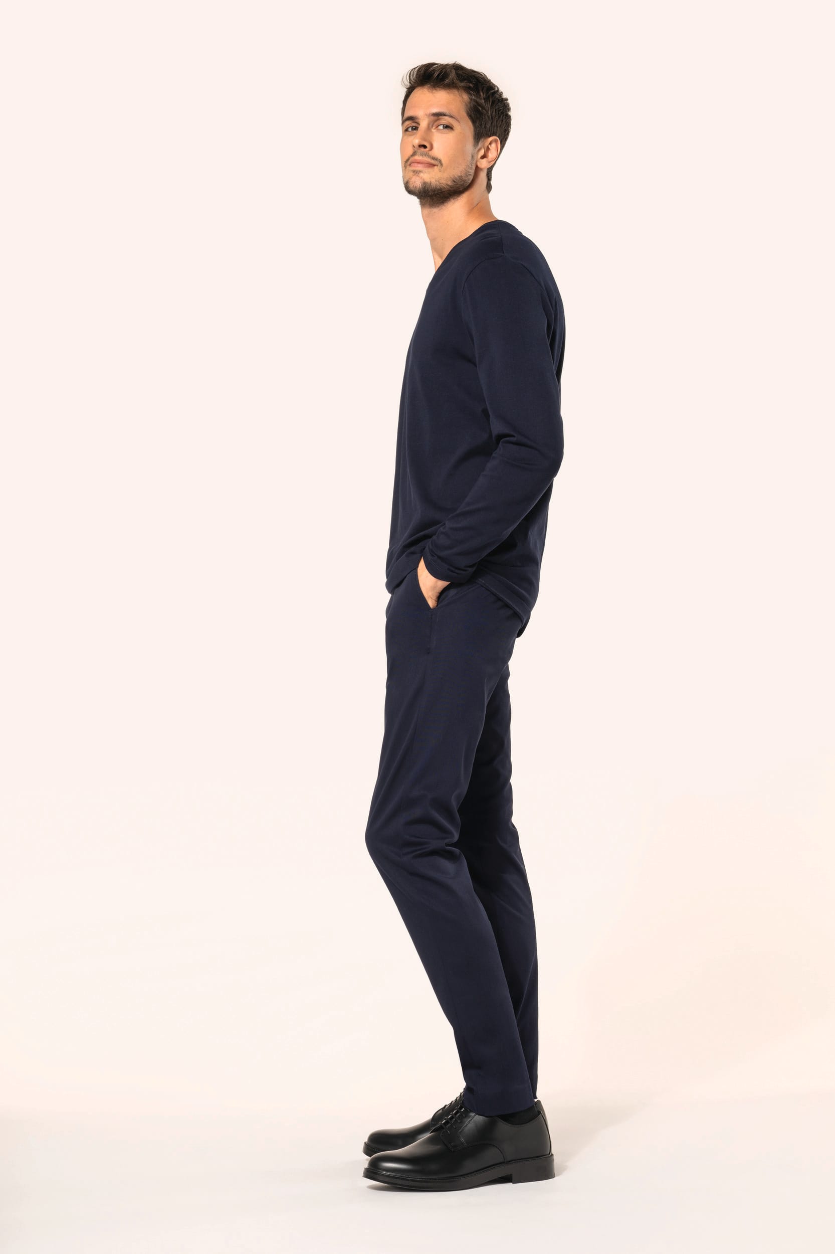 T-shirt Supima® col V manches longues homme - Image 3