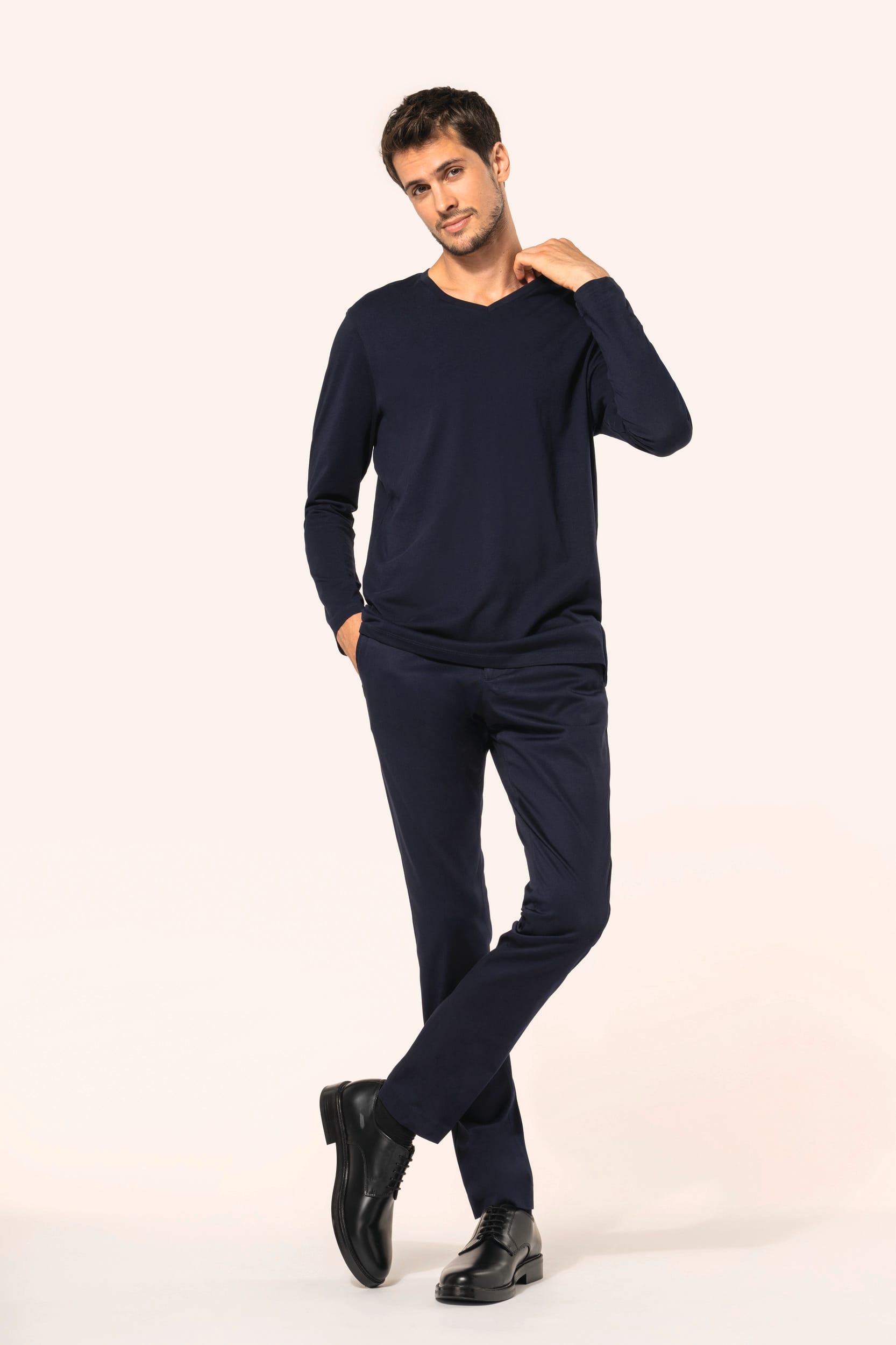 T-shirt Supima® col V manches longues homme - Image 6