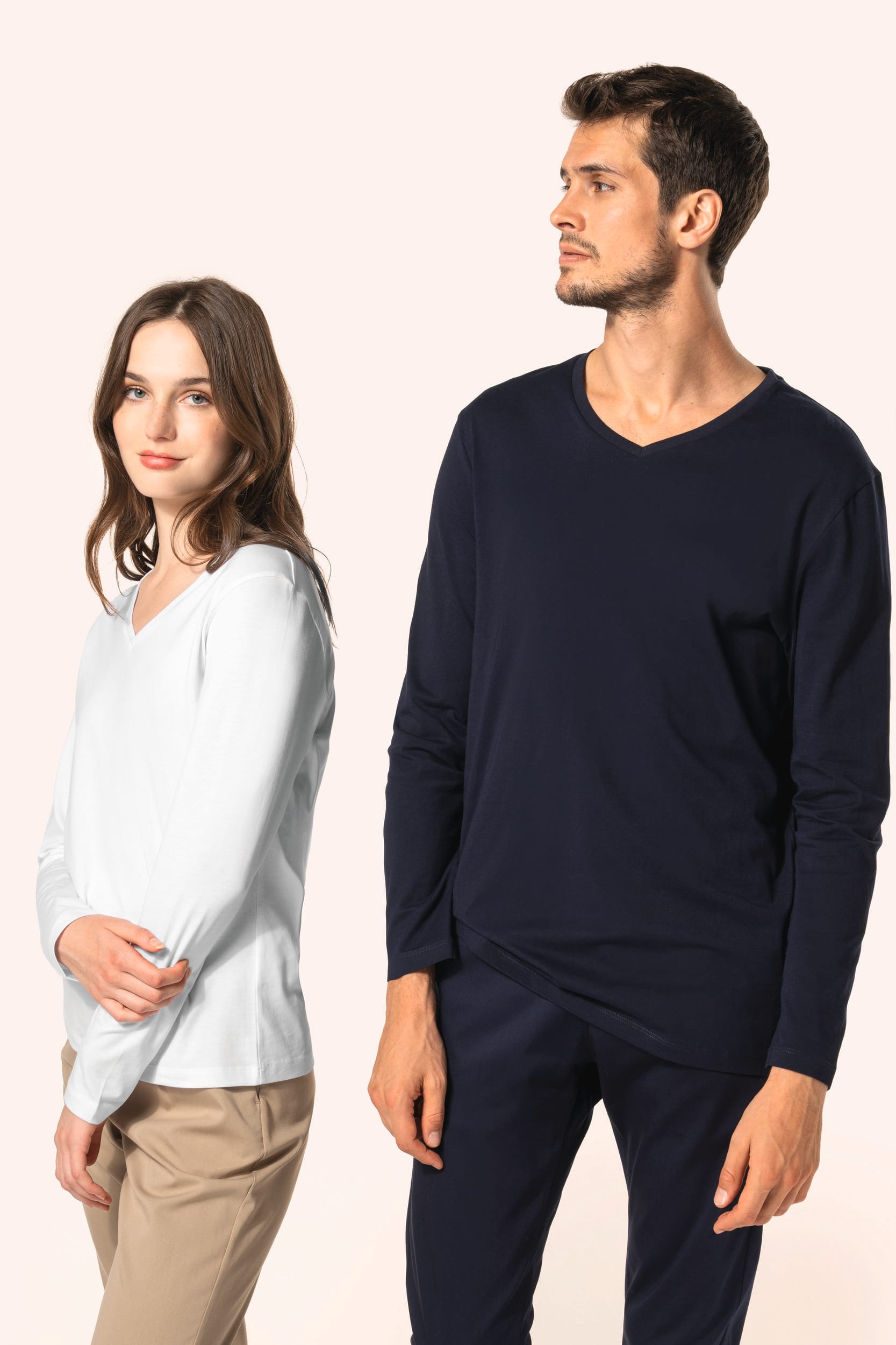 T-shirt Supima® col V manches longues femme - Image 8