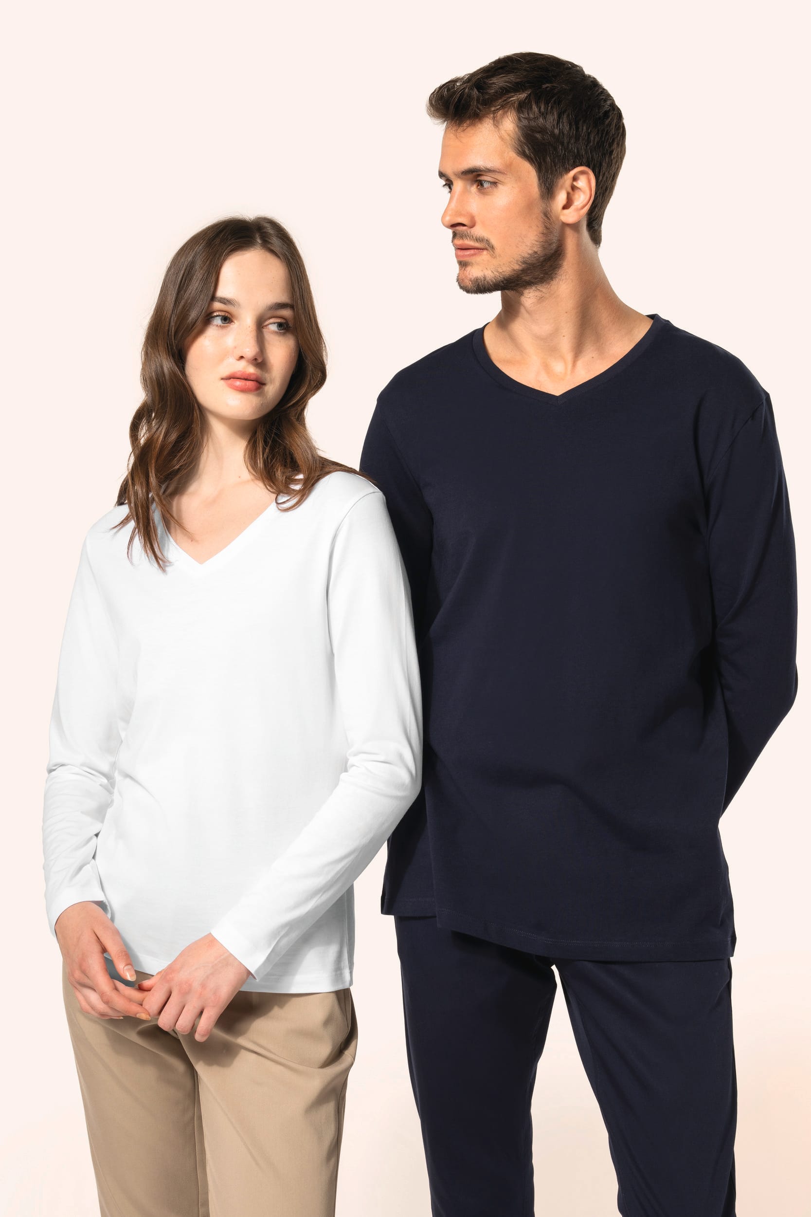 T-shirt Supima® col V manches longues femme - Image 6