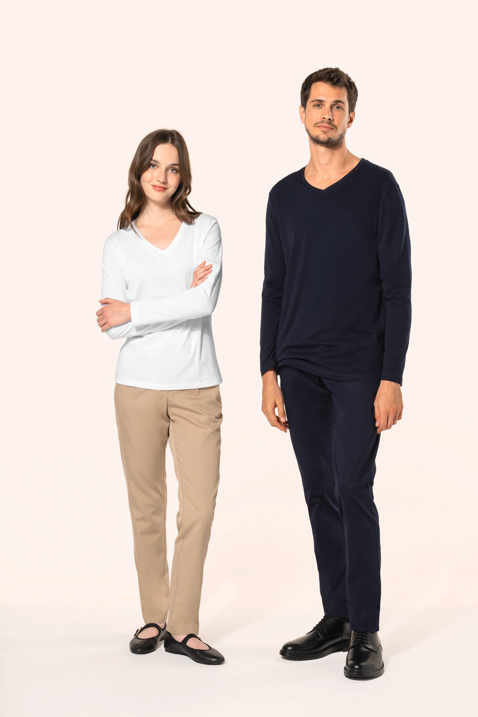 T-shirt Supima® col V manches longues femme - Image 9