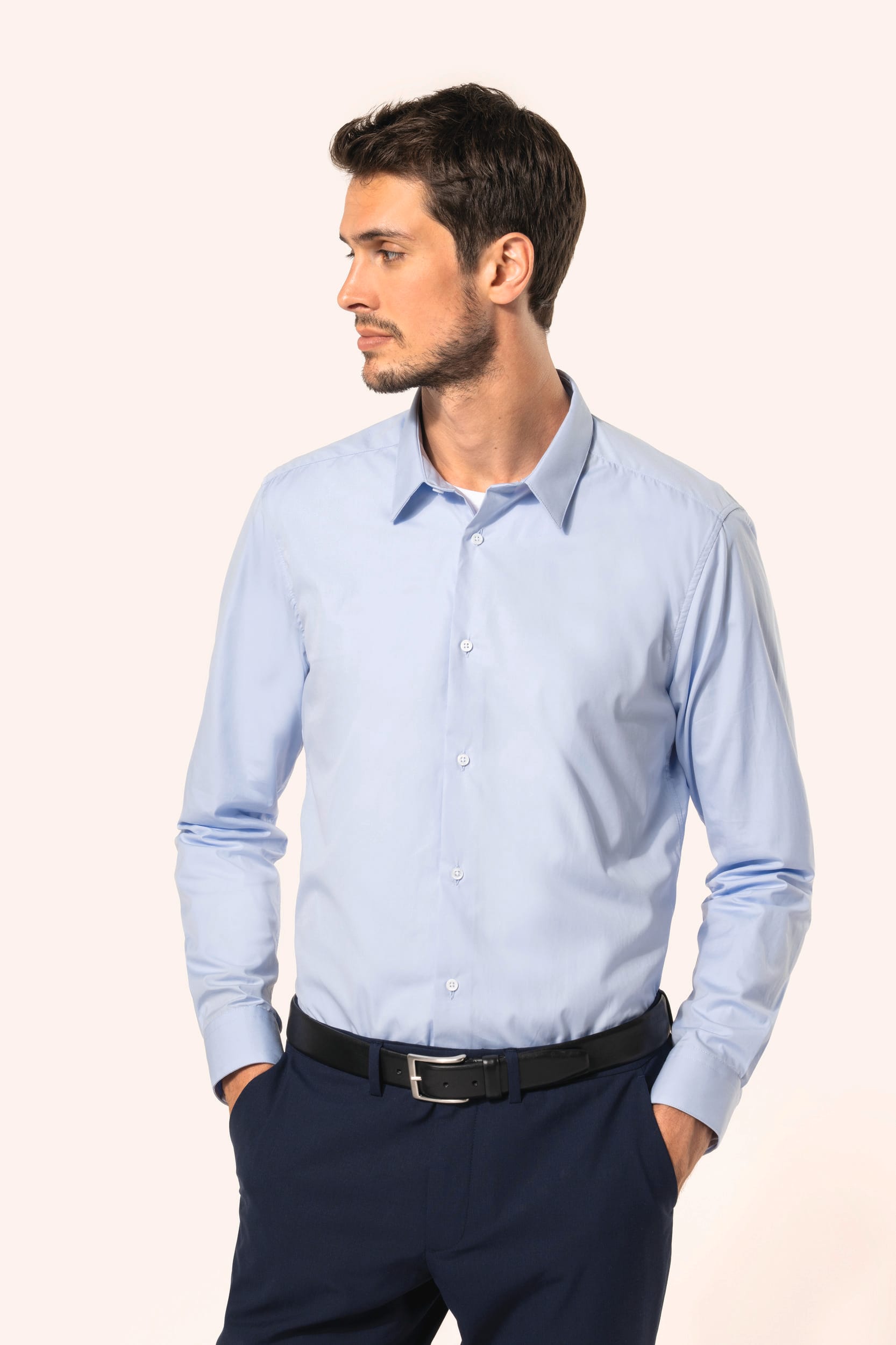 Chemise popeline manches longues homme - Image 1
