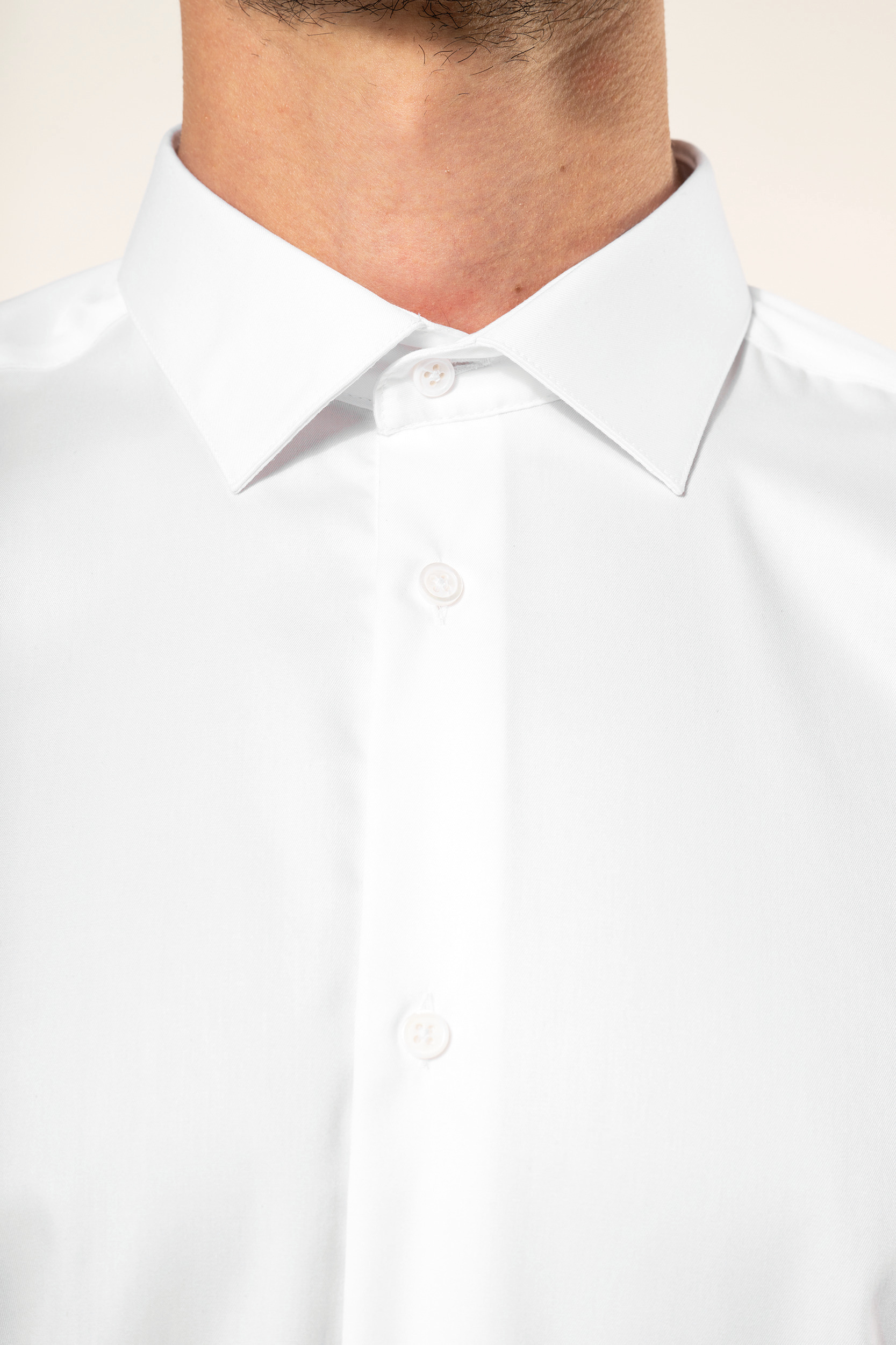 Herenoverhemd van twill met lange mouwen