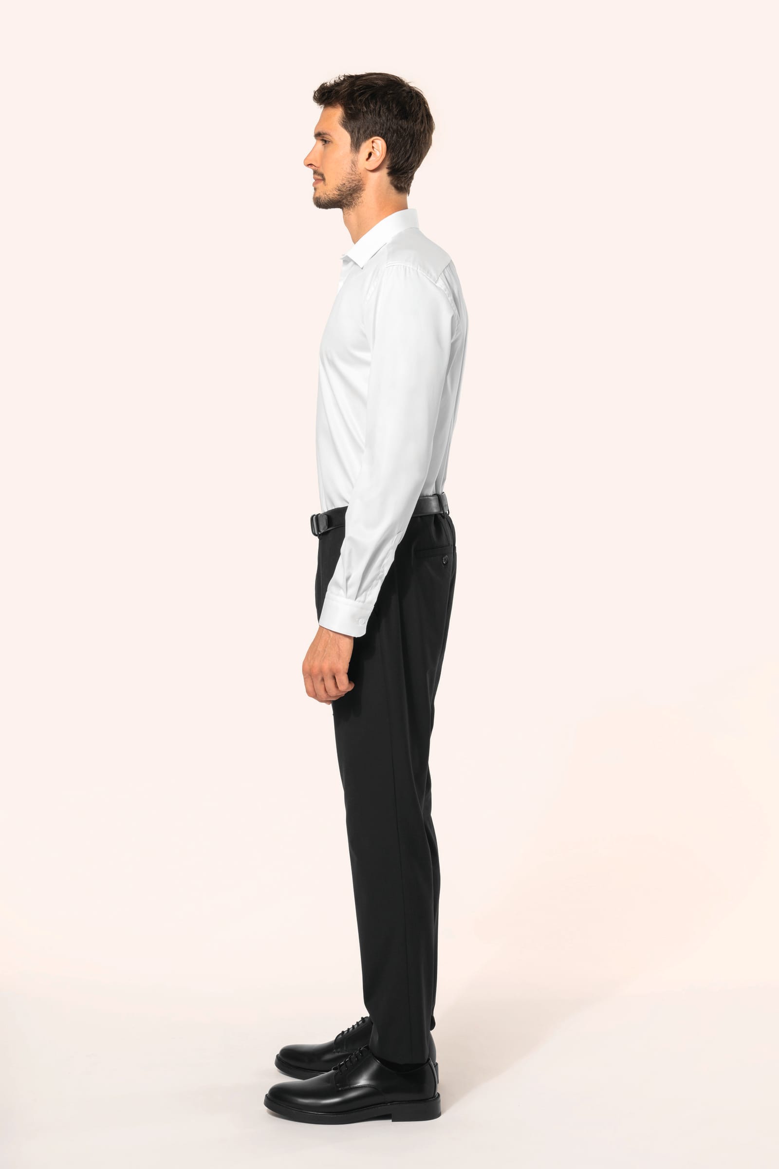 Herenoverhemd van twill met lange mouwen