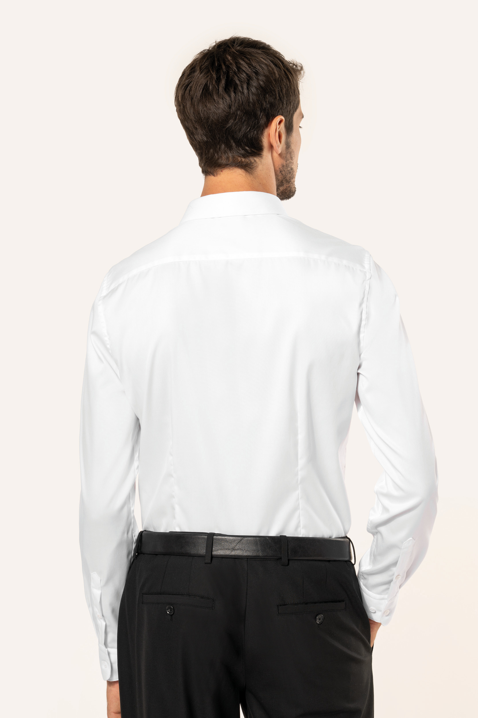Herenoverhemd van twill met lange mouwen