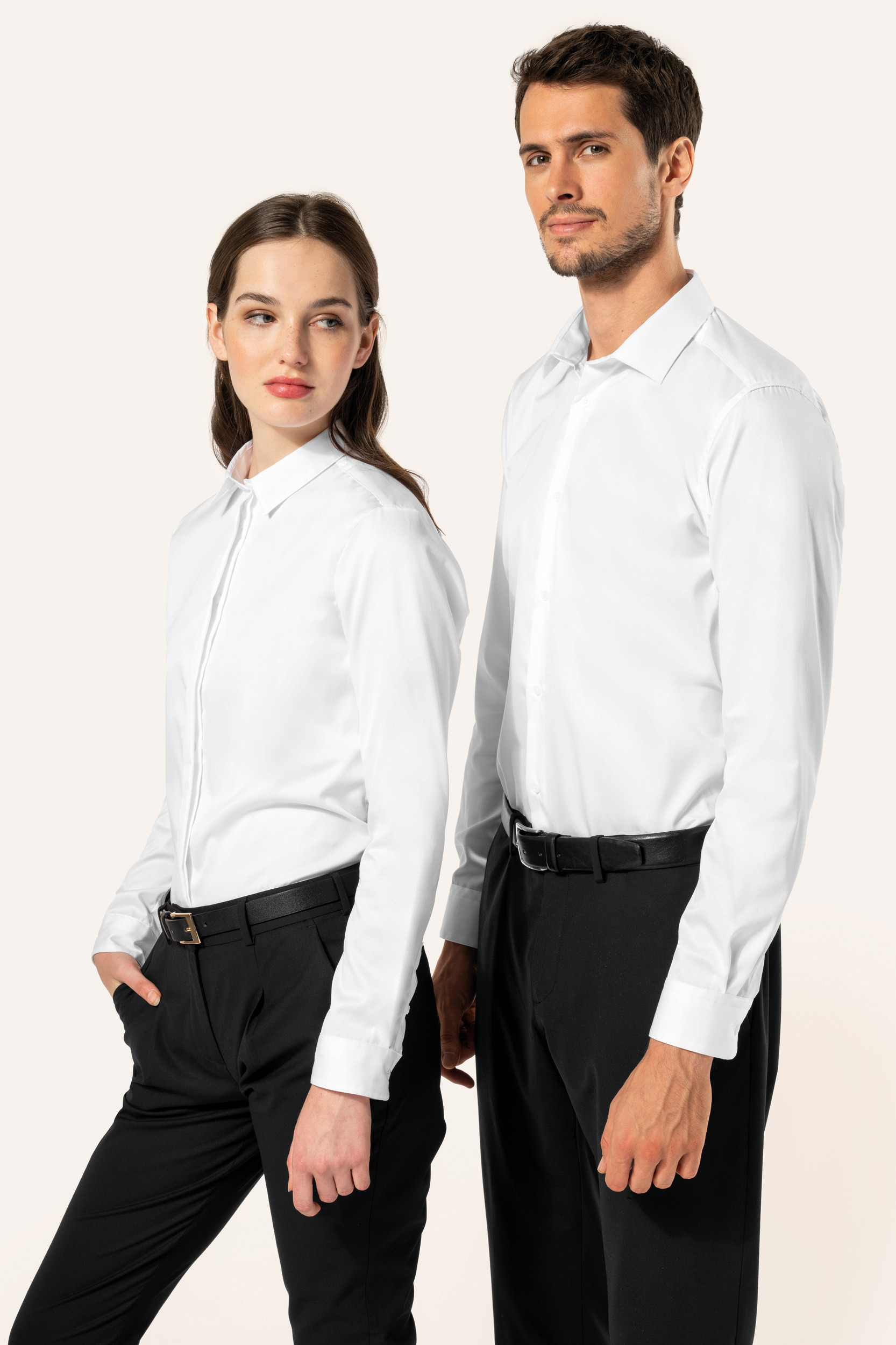 Herenoverhemd van twill met lange mouwen