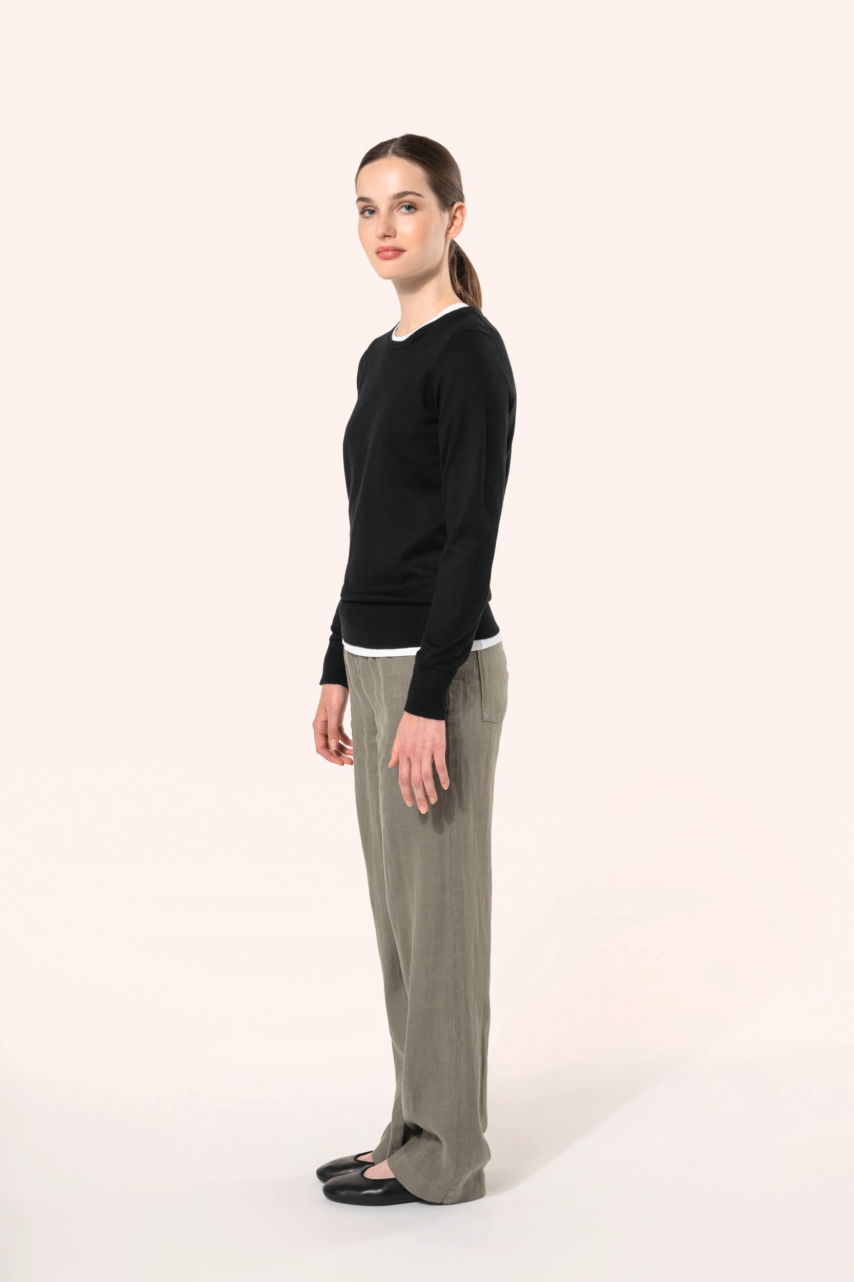 Camisola Supima® com decote redondo de senhora