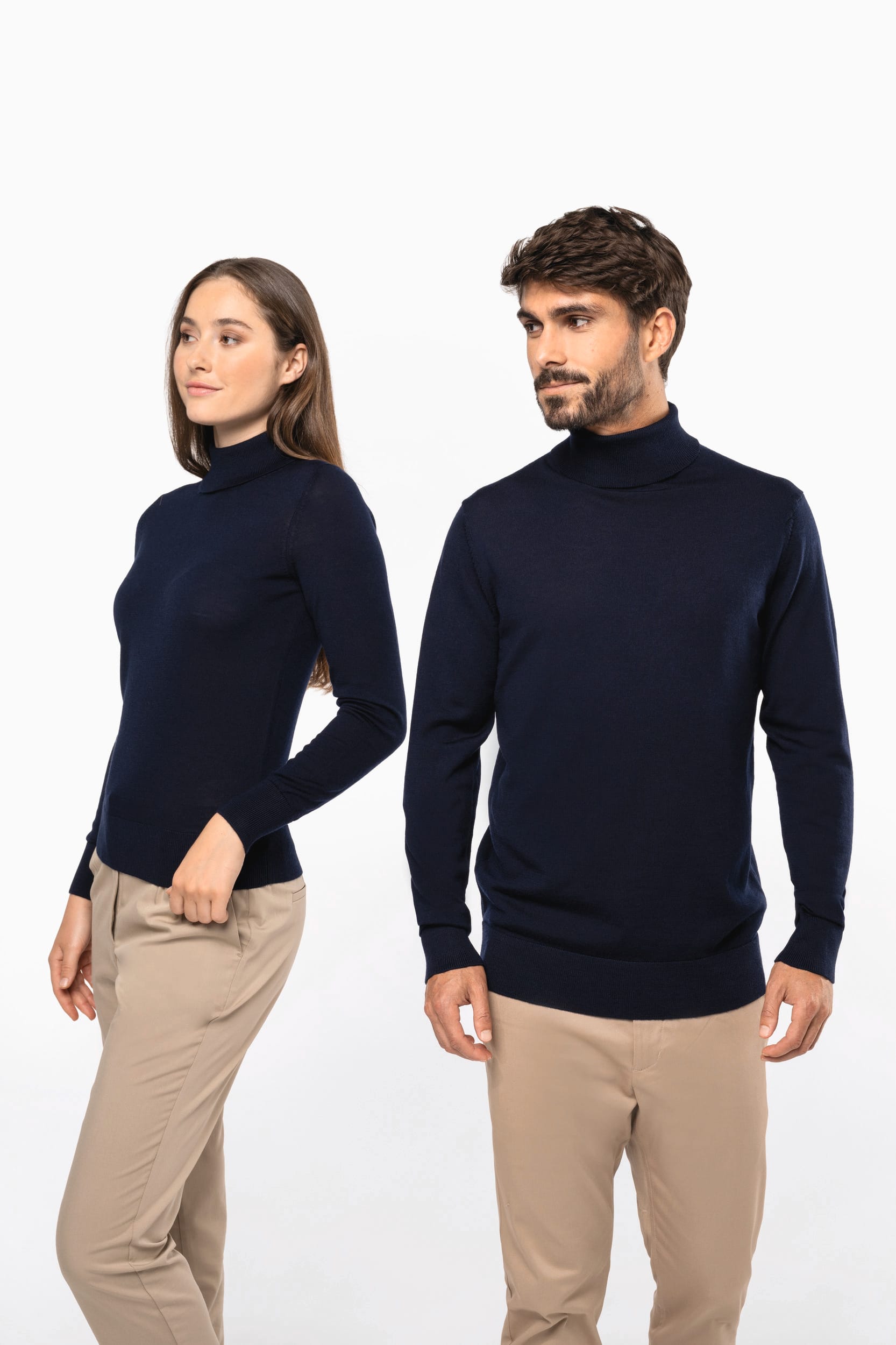 Jersey lana merina cuello vuelto hombre