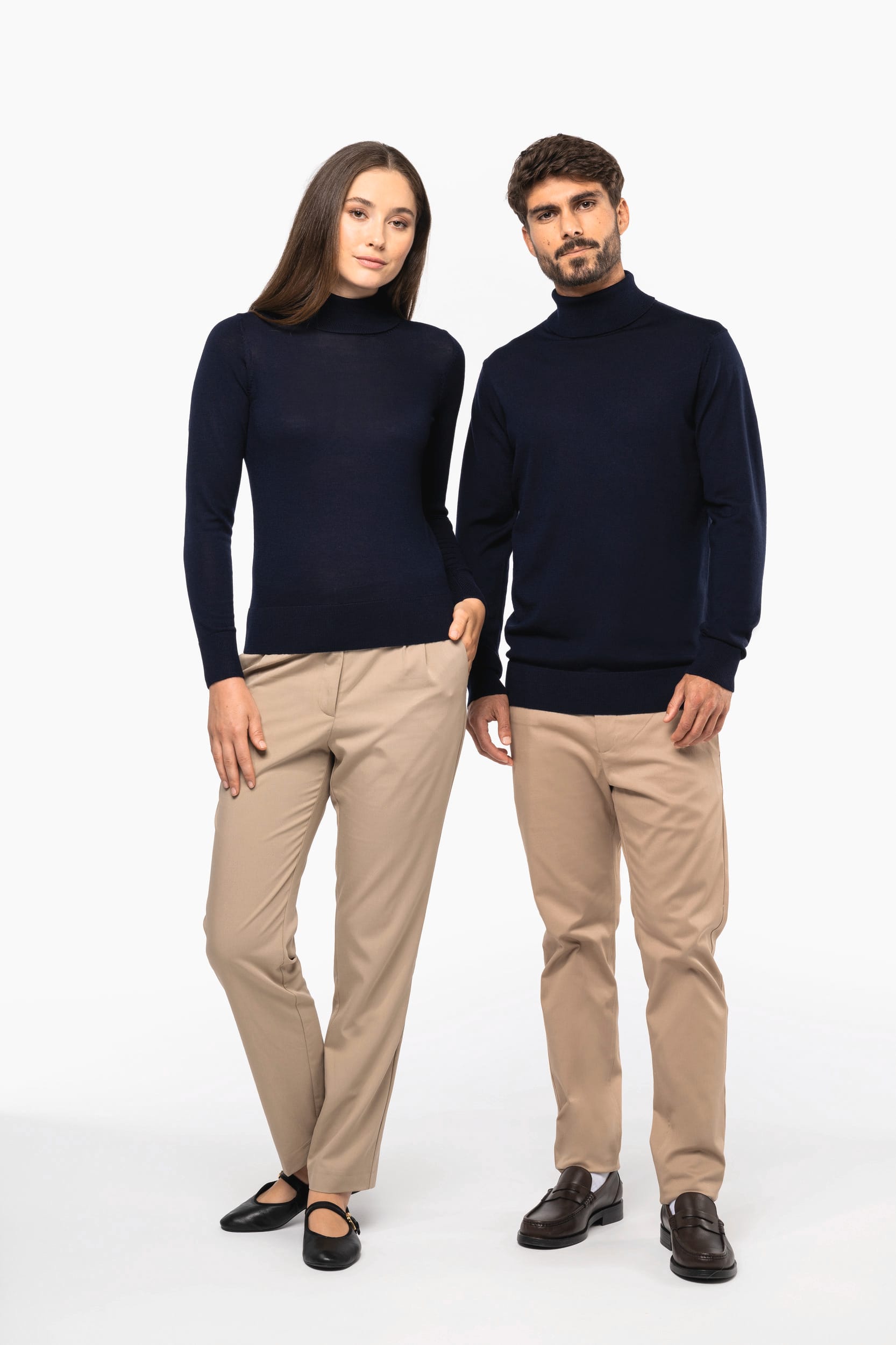 Jersey lana merina cuello vuelto hombre