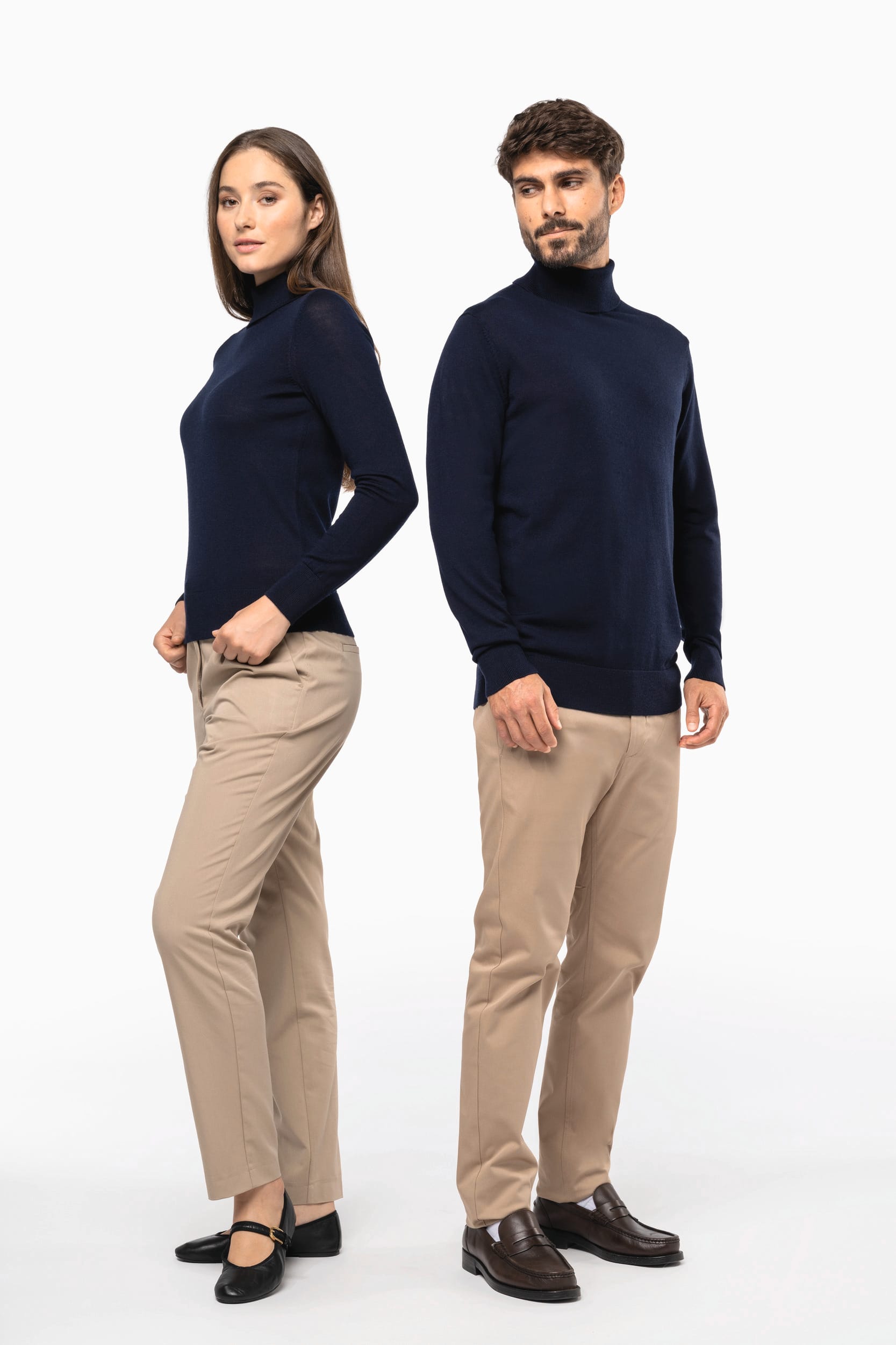 Jersey lana merina cuello vuelto hombre