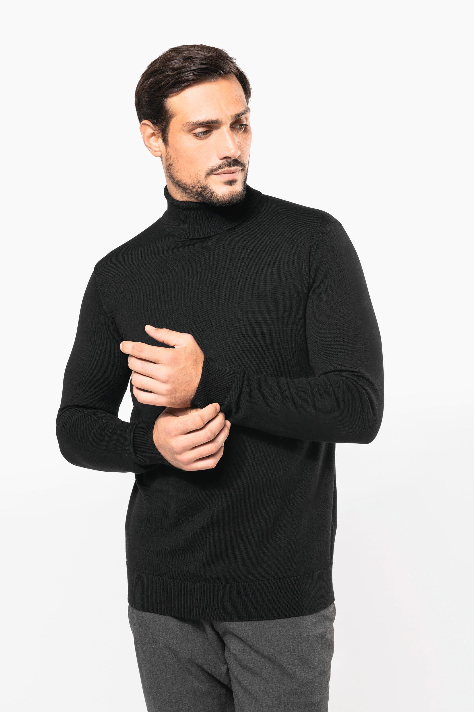 Men's roll-neck merino jumper