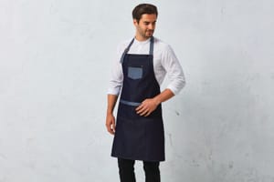Domain - Contrast denim halterschort