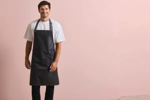 District - Waxed look denim halterschort