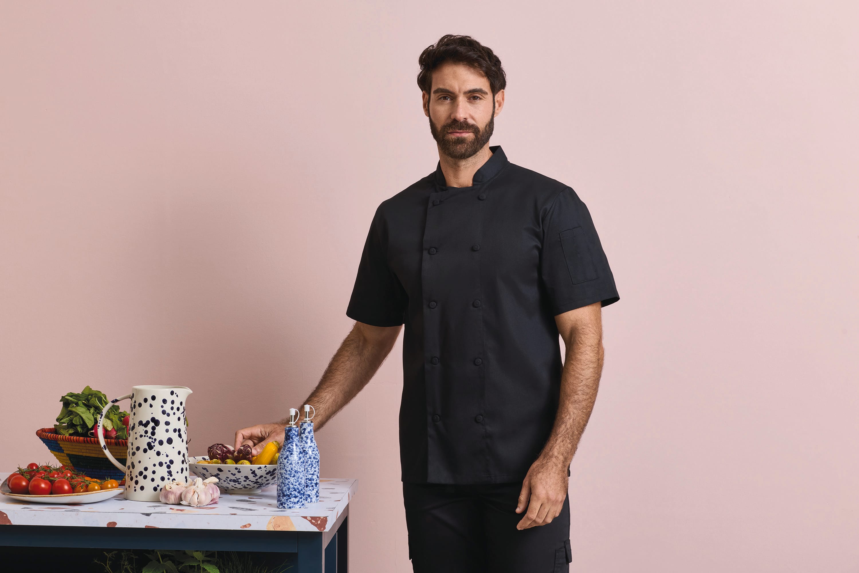 Jaleca de chef Coolchecker® de manga curta