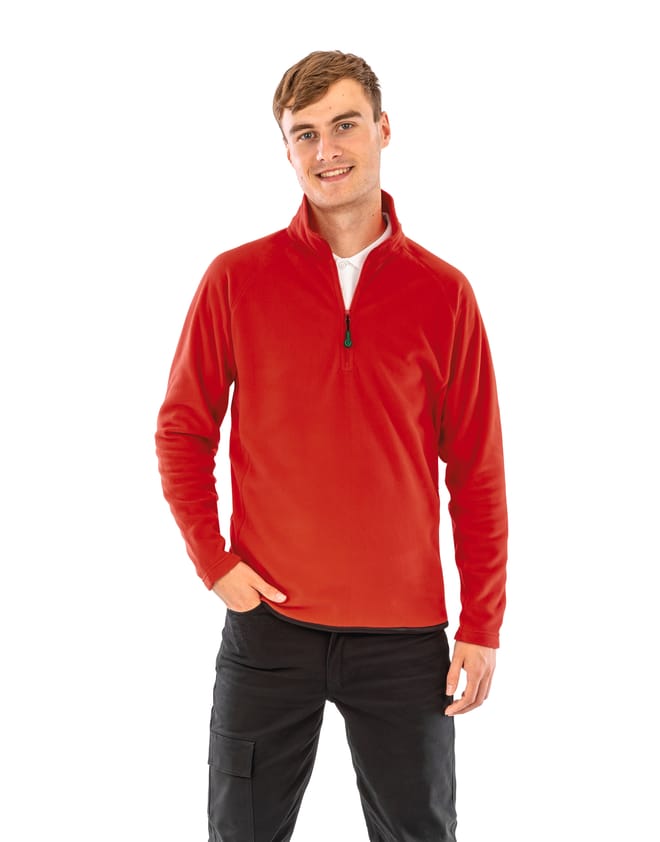 Recycled microfleece zipped neck