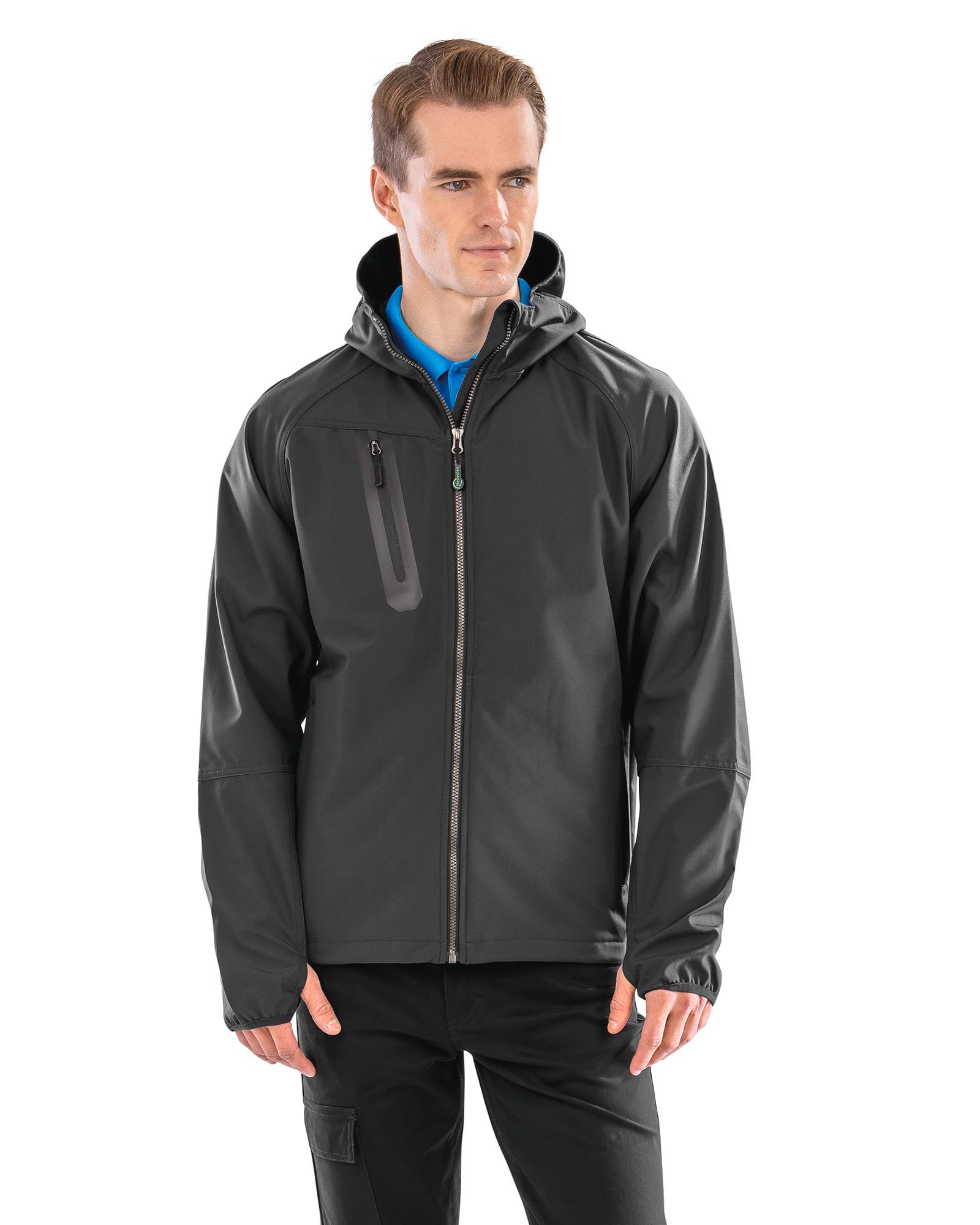 Veste Softshell 3 couches recyclée à capuche unisexe