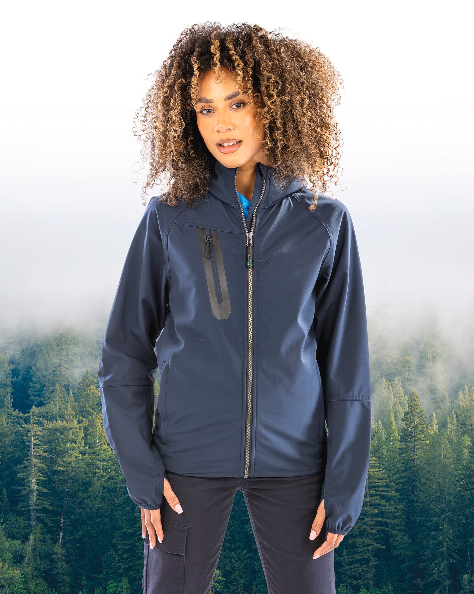 Veste Softshell 3 couches recyclée à capuche unisexe