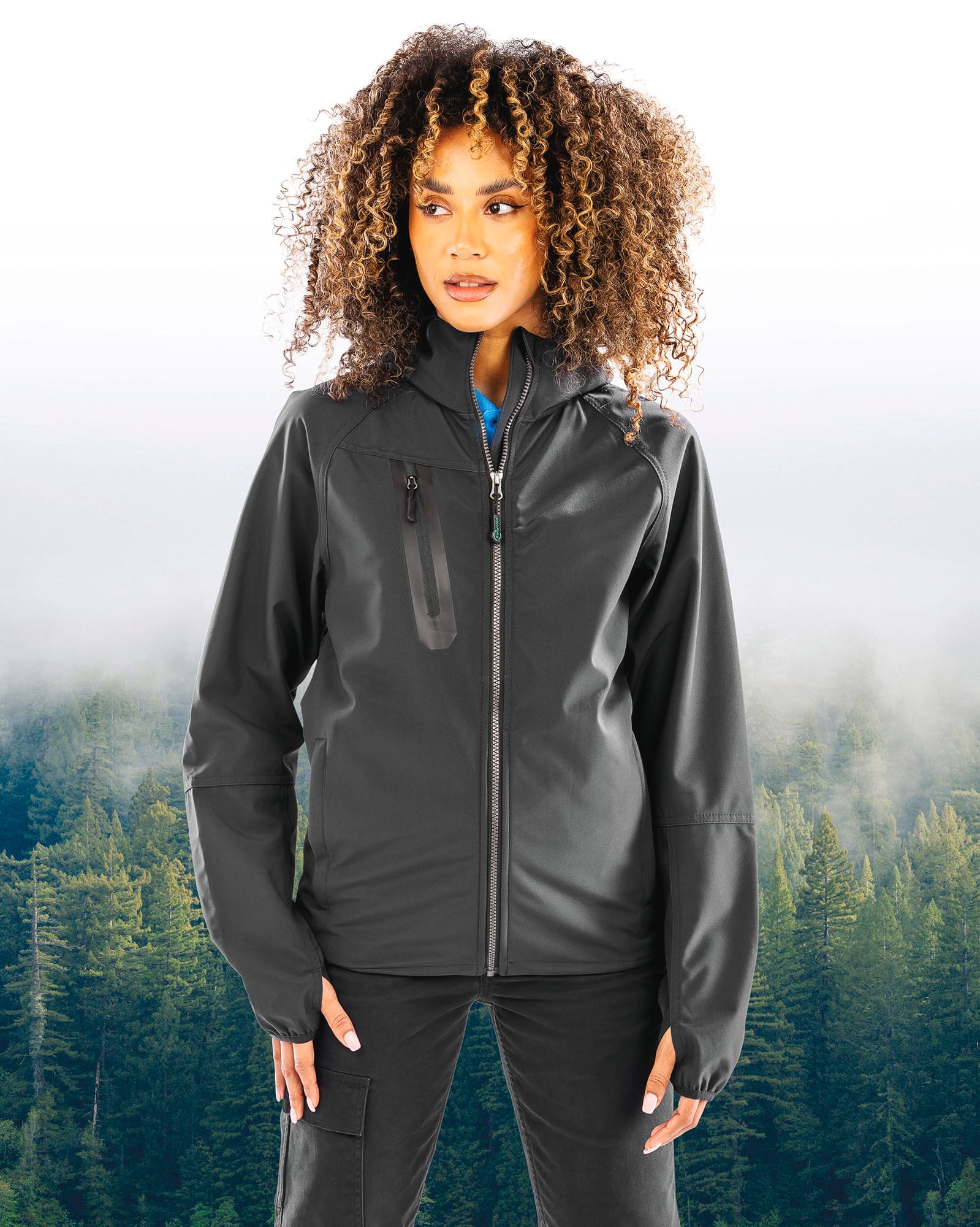 Veste Softshell 3 couches recyclée à capuche unisexe