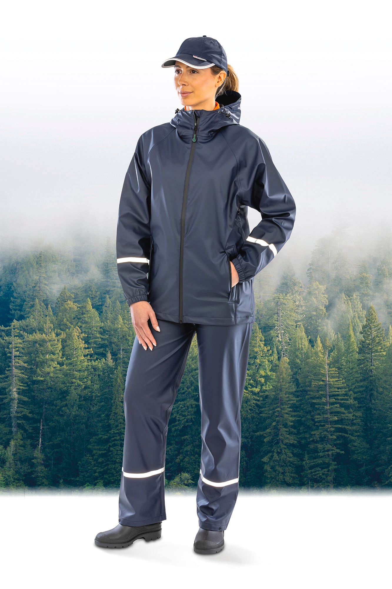 Veste imperméable Prism PU avec bandes réfléchissantes