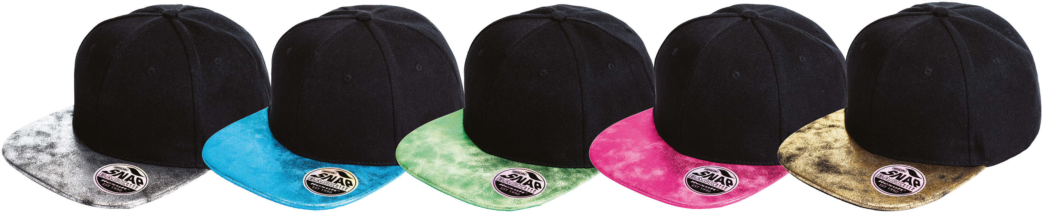 Bronx glitter snapbackpet met platte klep