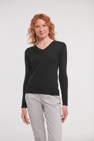 Ladies' V-neck Knitted Pullover