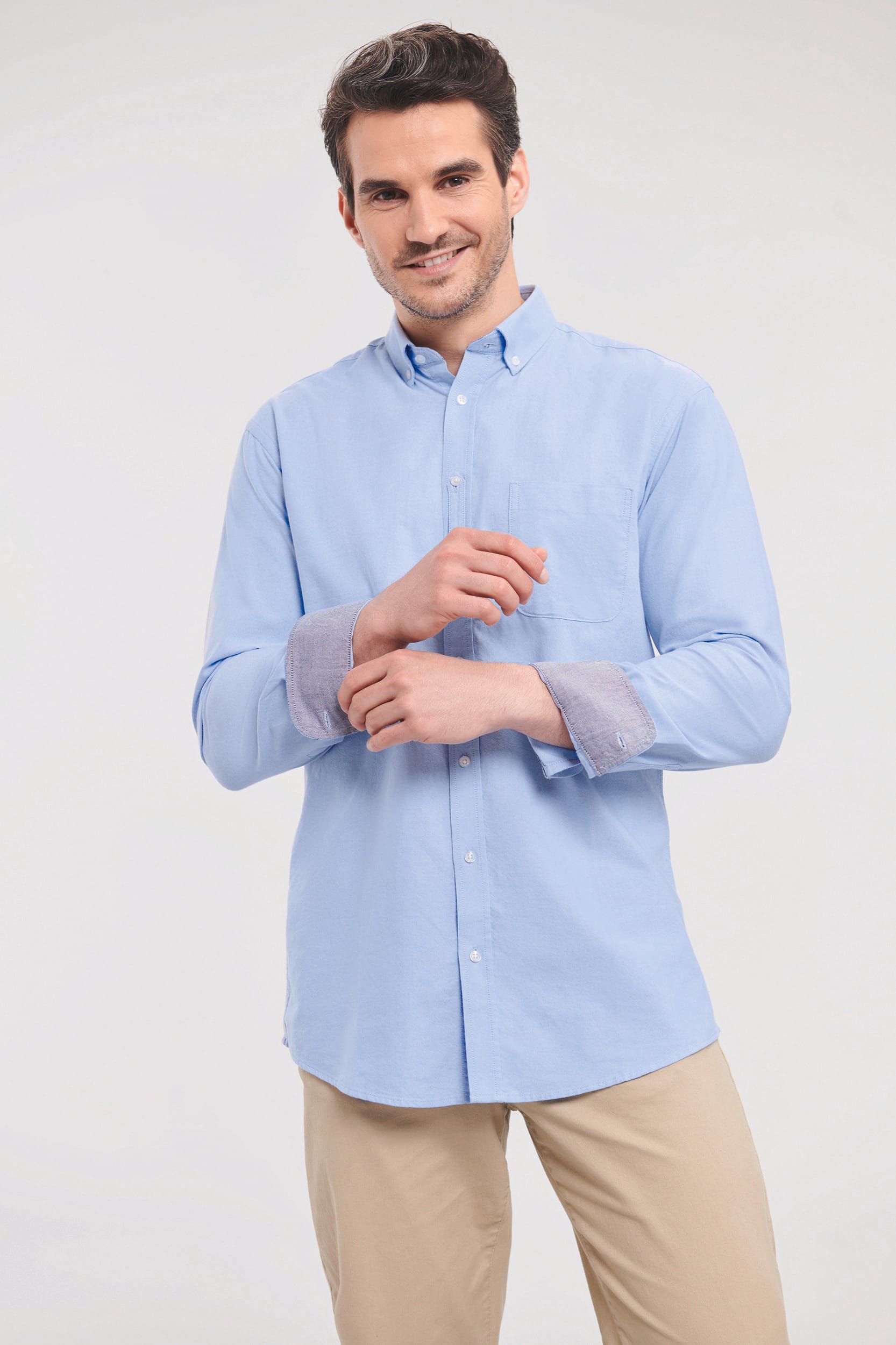 Chemise à manches longues en popeline Russell Collection pour