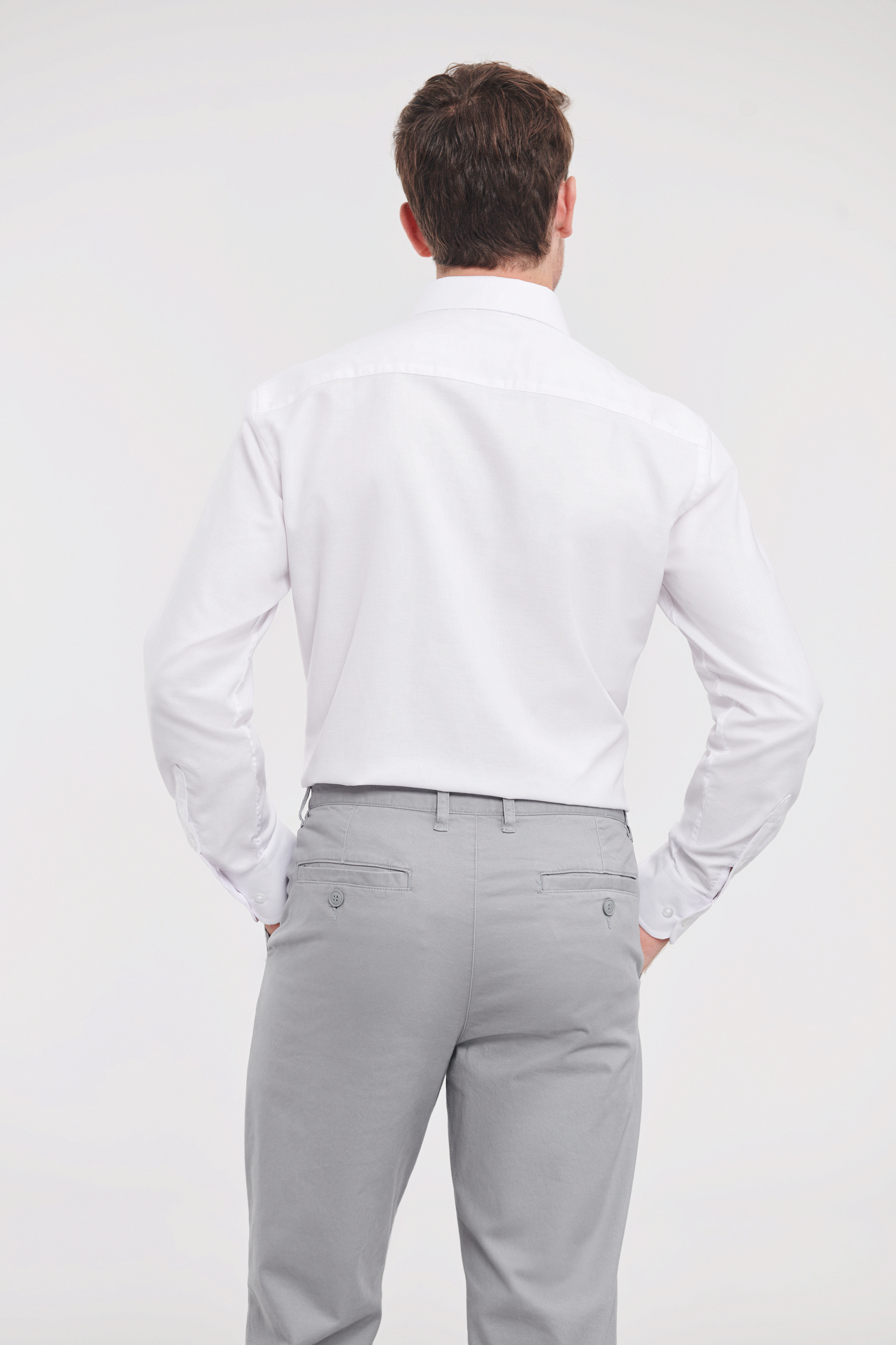 Men's getailleerd oxford overhemd met lange mouwen