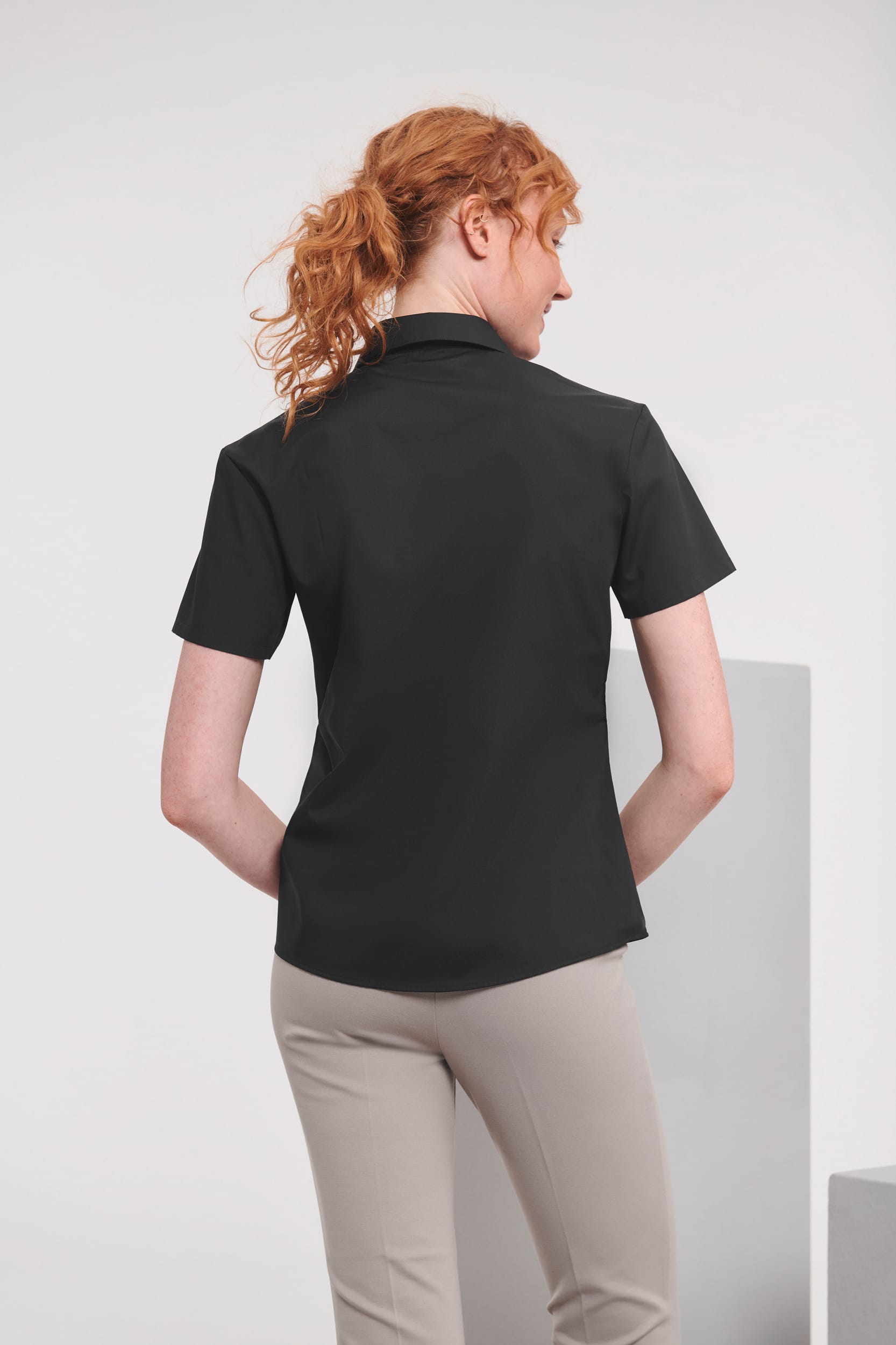 Chemise femme popeline polycoton manches courtes - Image 2