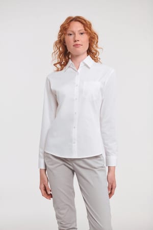 Ladies' Ls Pure Cotton Easy Care Poplin Shirt