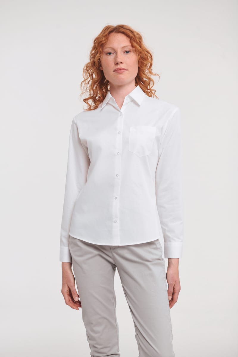 Chemise femme popeline pur coton manches longues Russell