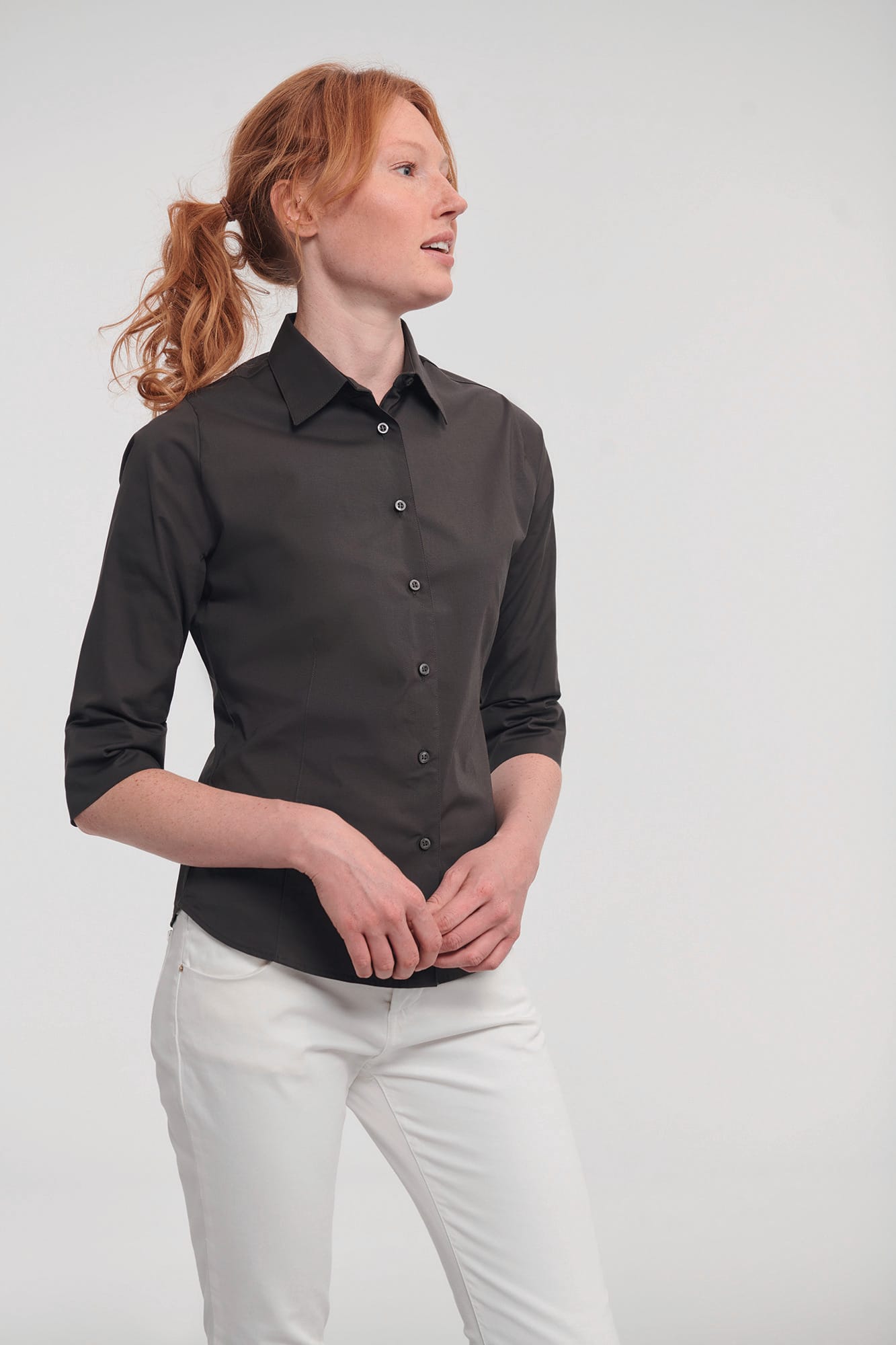 Chemise fittée femme manches 3/4 - Image 3