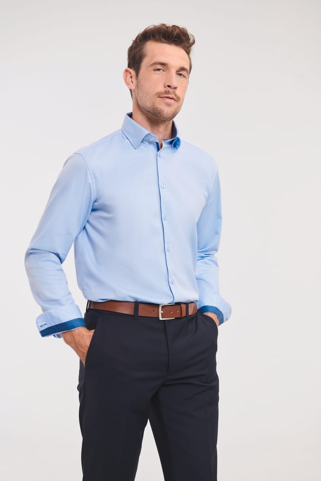 Camicia uomo herringbone manica lunga 