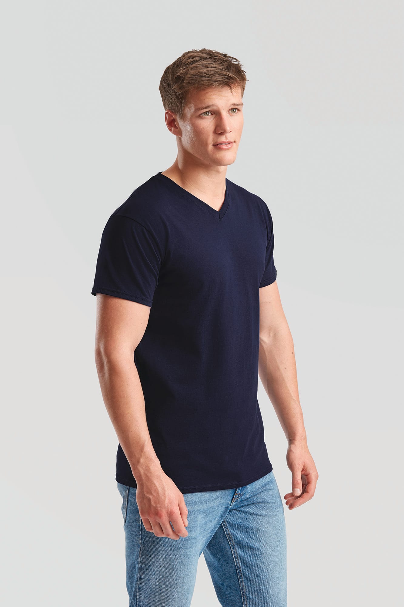 T-shirt homme col v Valueweight (61-066-0) - Image 3