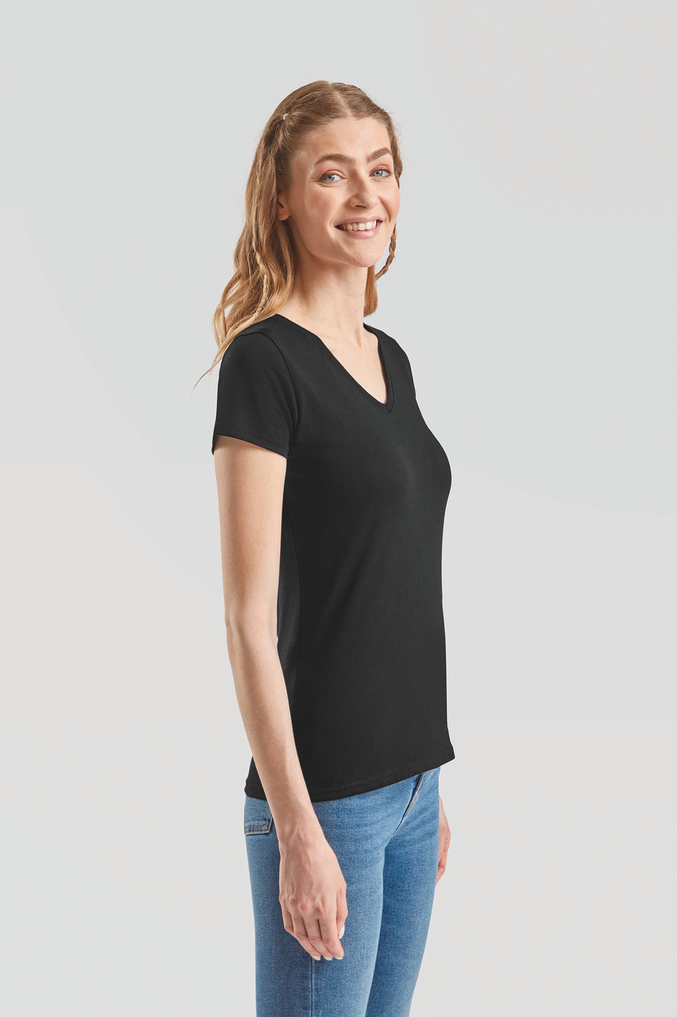 T-shirt femme col v Valueweight (61-398-0) - Image 3