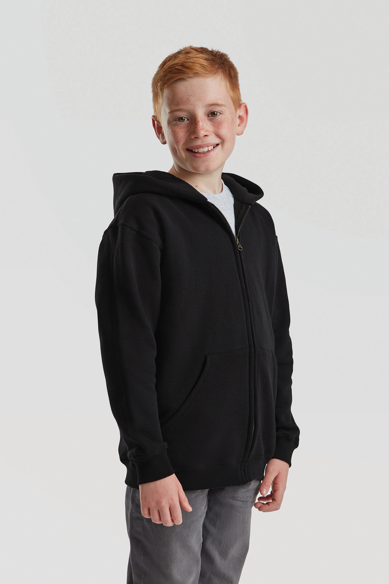 Kids Classic sweatvest met capuchon (62-045-0)