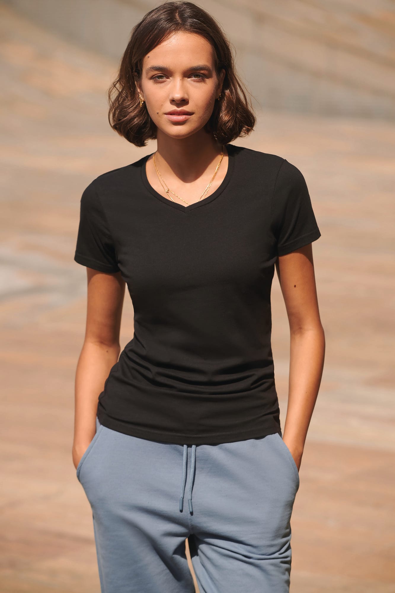 T-shirt femme col v Feel Good - Image 1