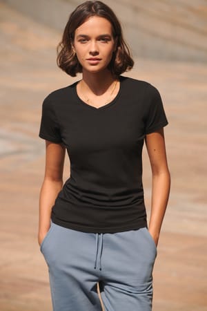 Ladies Stretch V-neck T-shirt