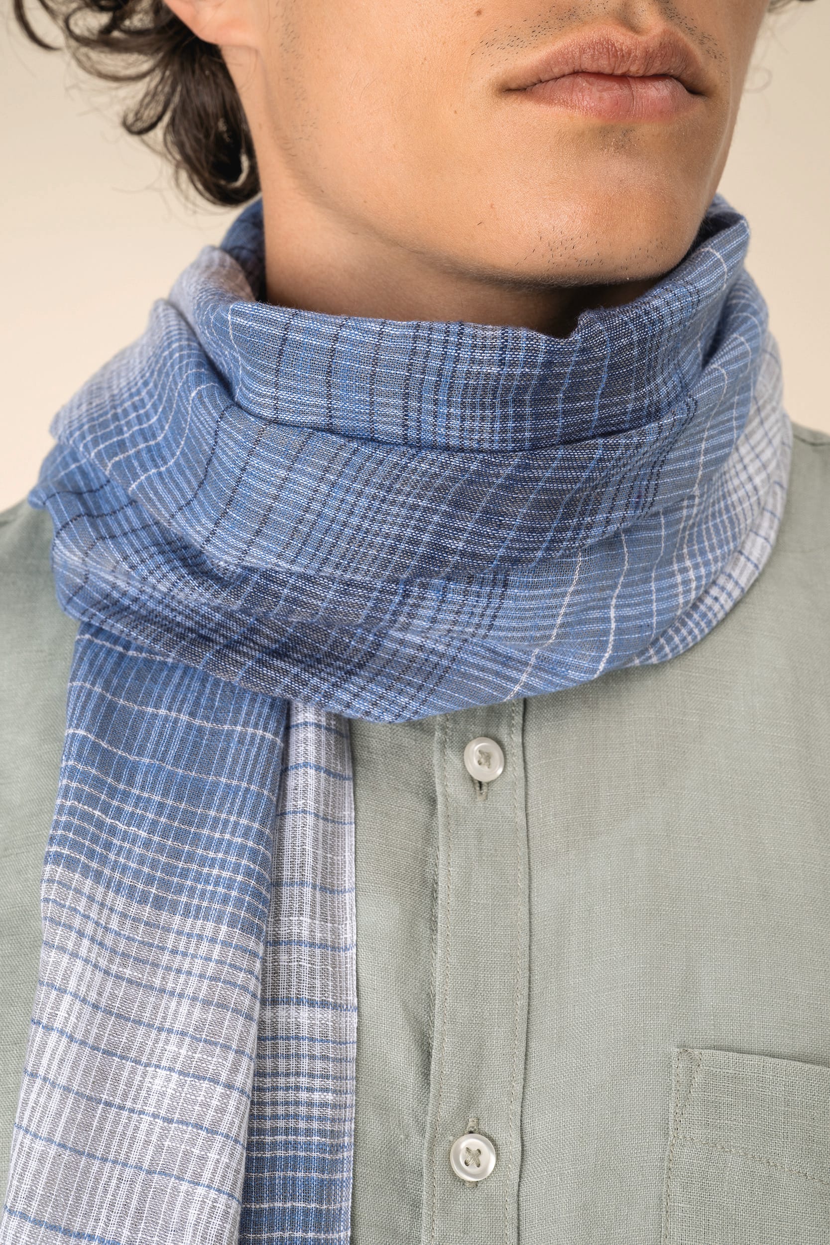 Echarpe às riscas unissexo