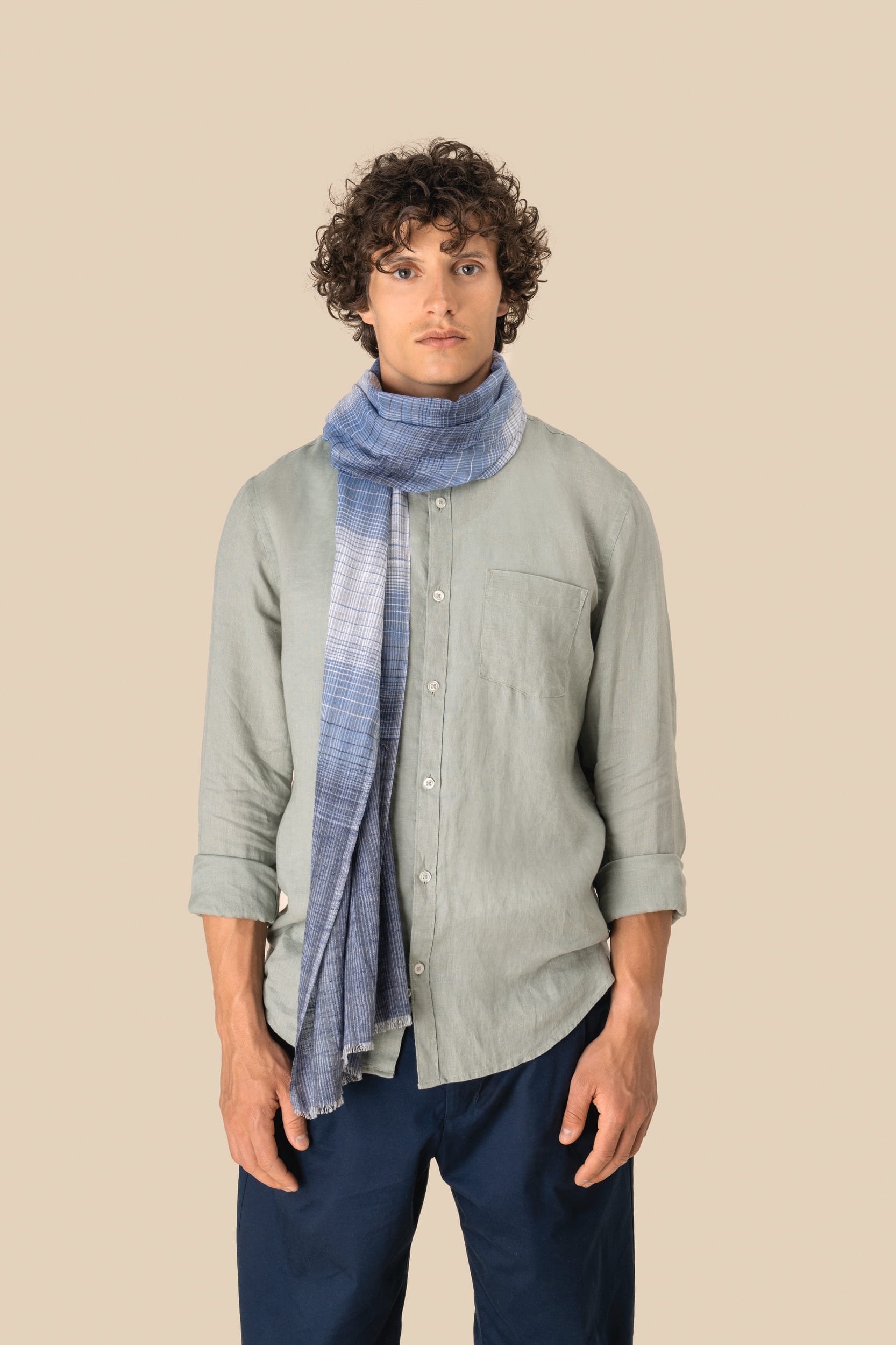 Echarpe às riscas unissexo