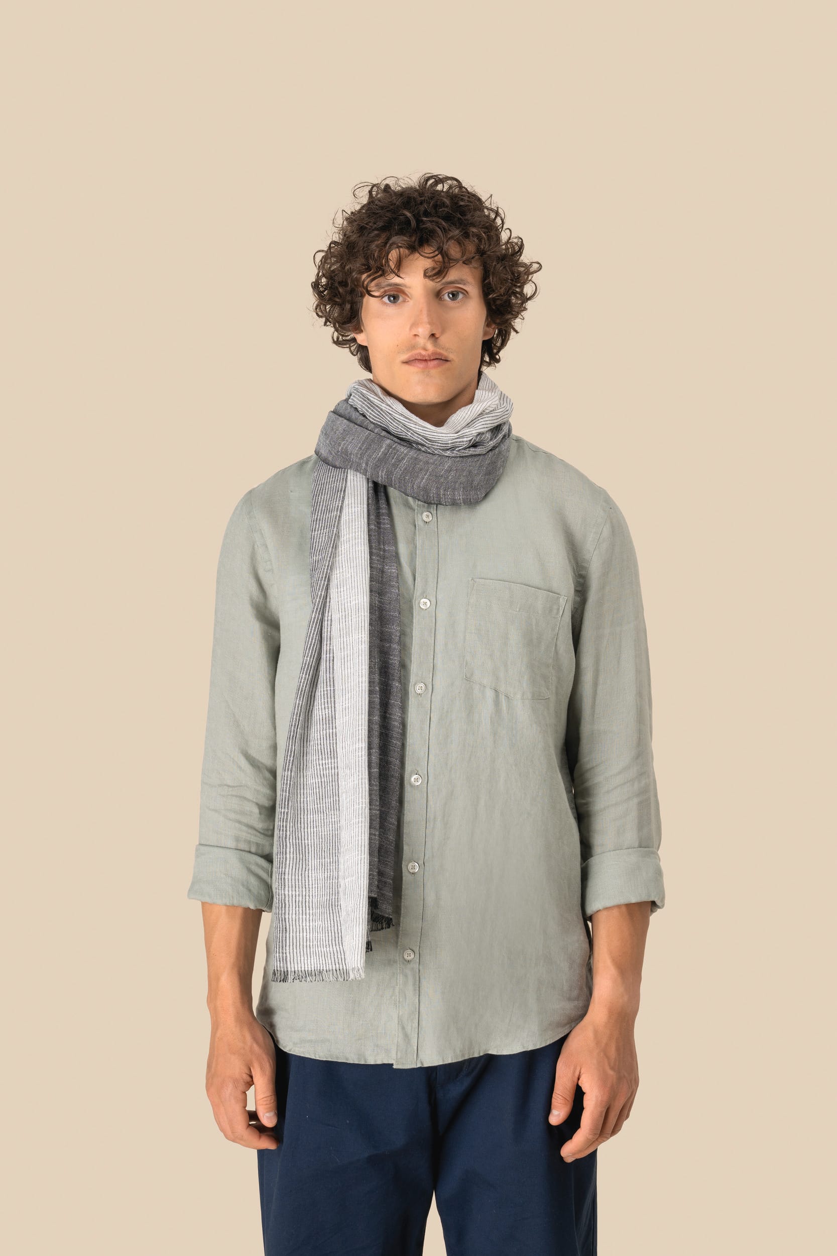 Echarpe às riscas unissexo