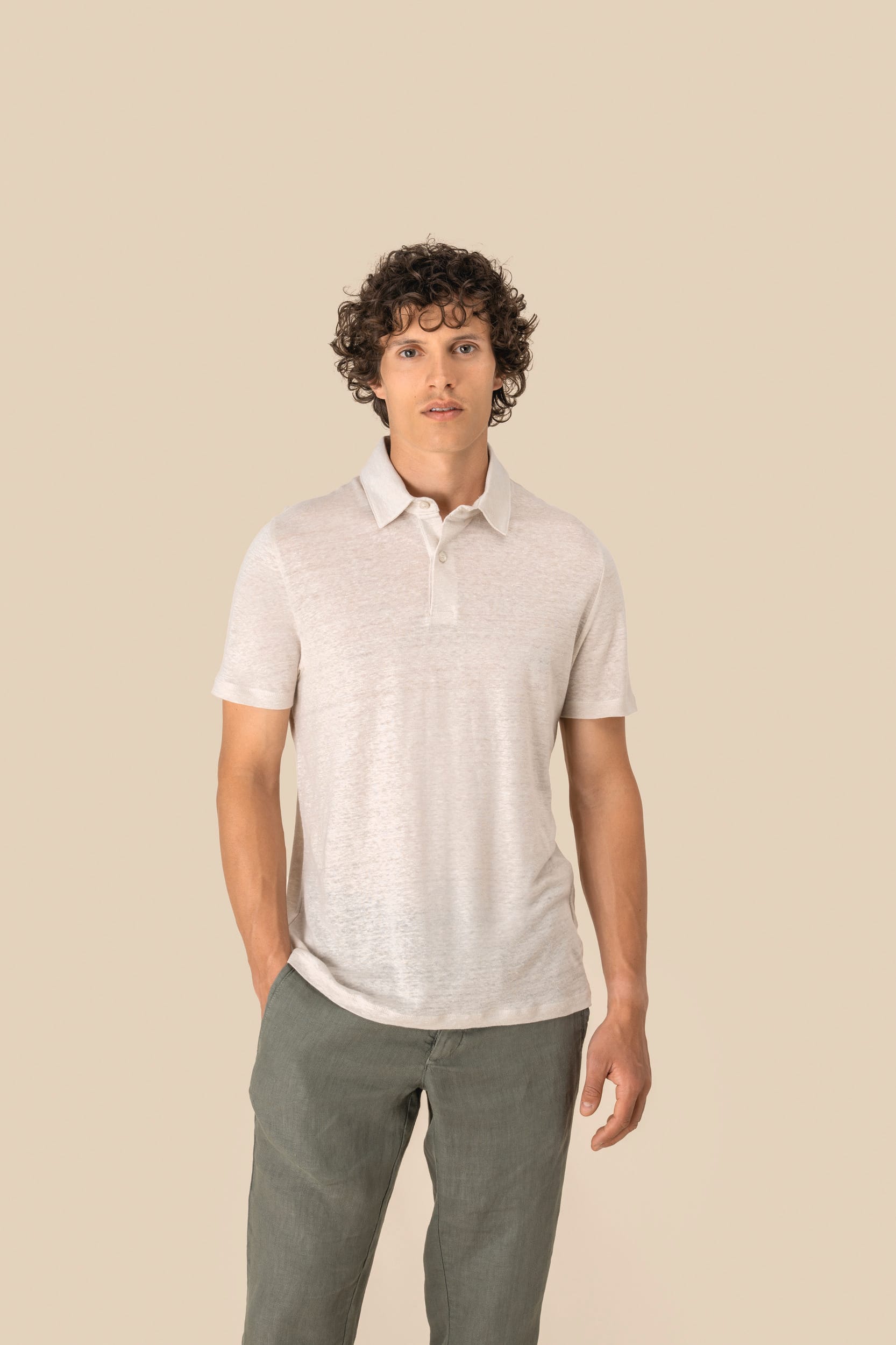 Polo en lin homme - Image 1
