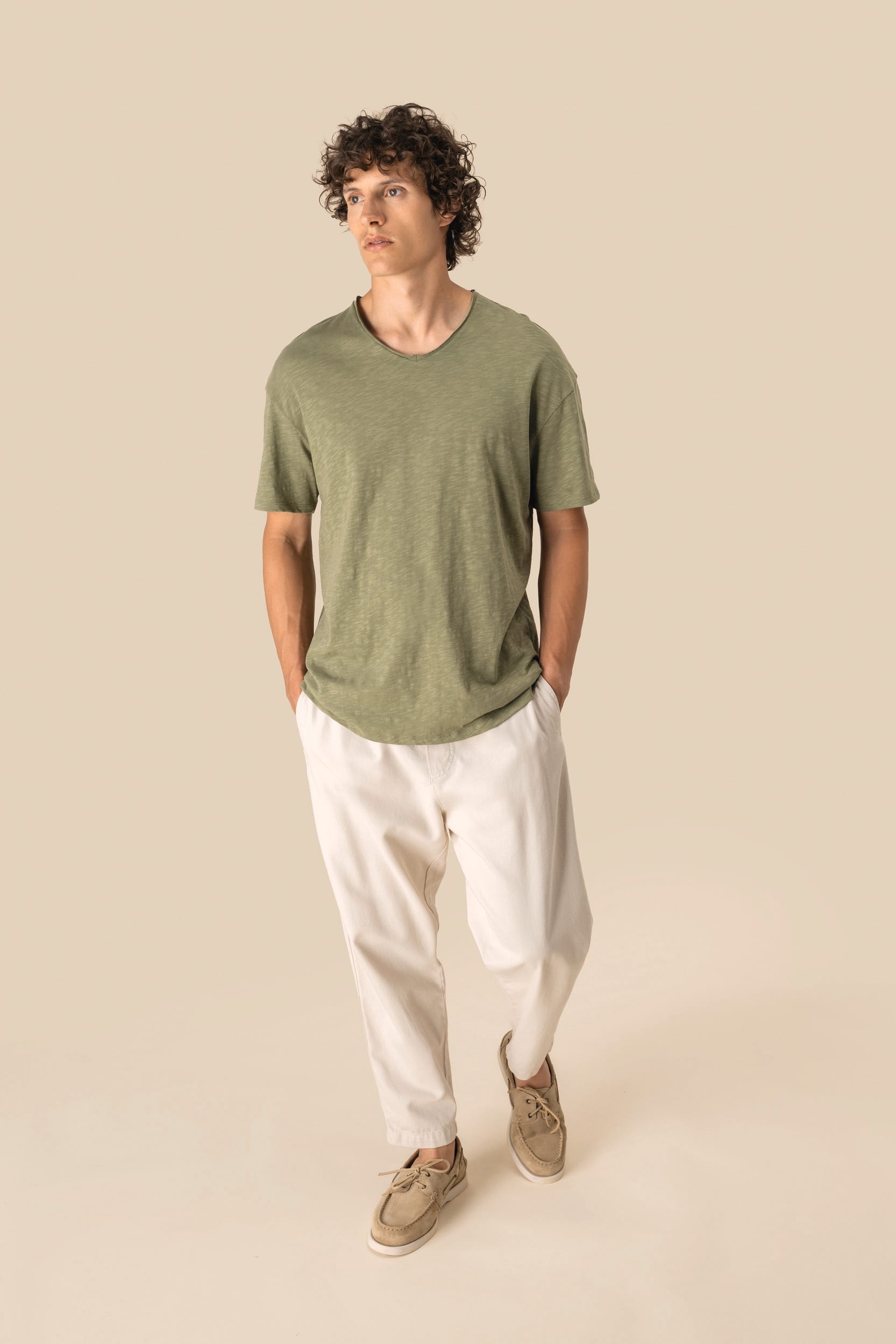 T-shirt écoresponsable col slub à épaules tombantes homme - Image 2