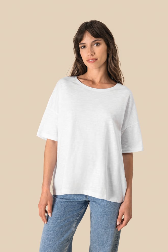 T-shirt écoresponsable slub oversize femme