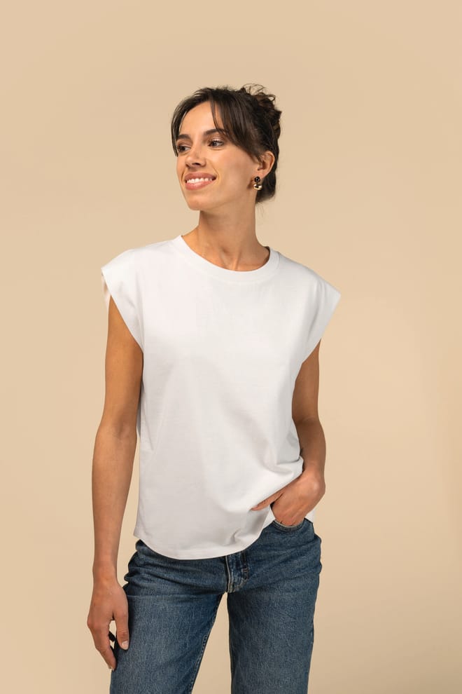 Umweltfreundliches ärmelloses T-Shirt für Damen 