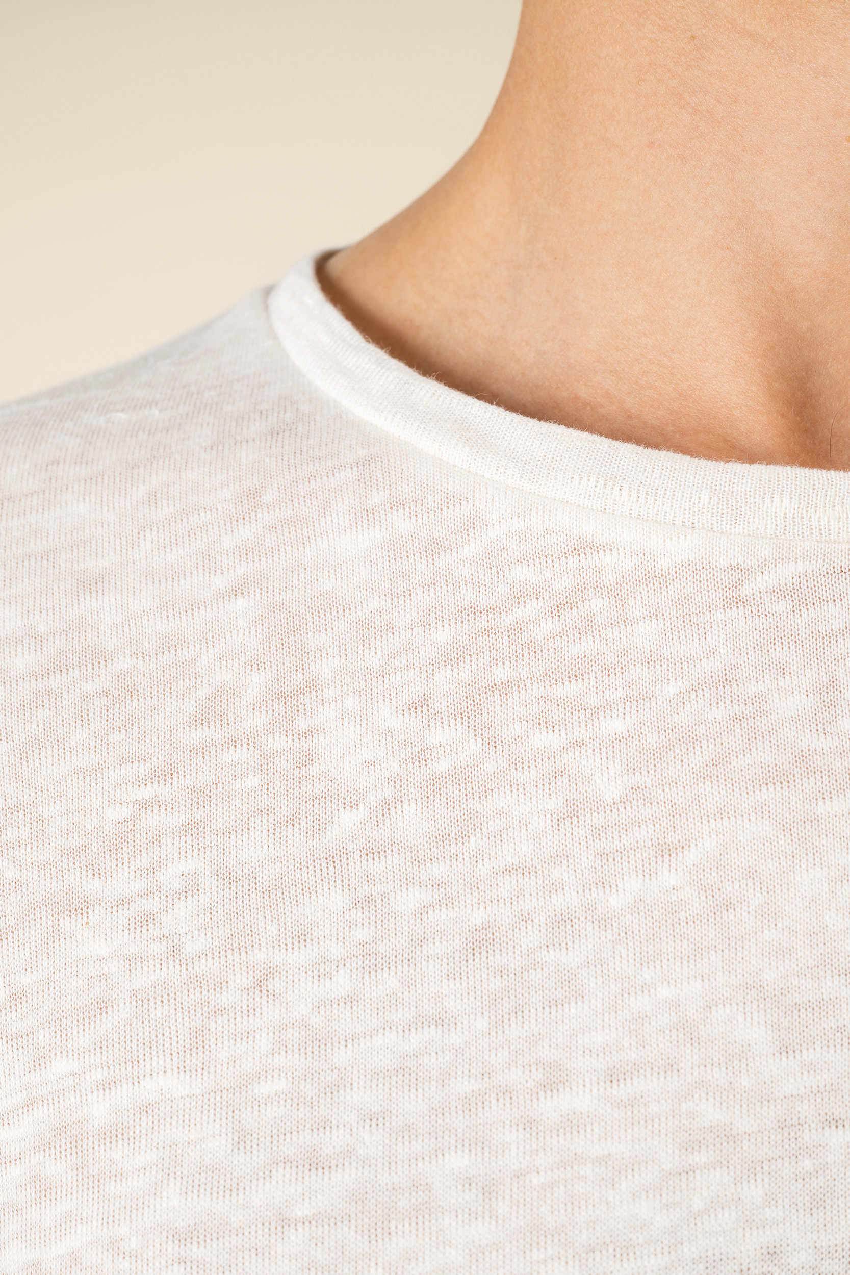 Linnen heren-t-shirt ronde hals kraag